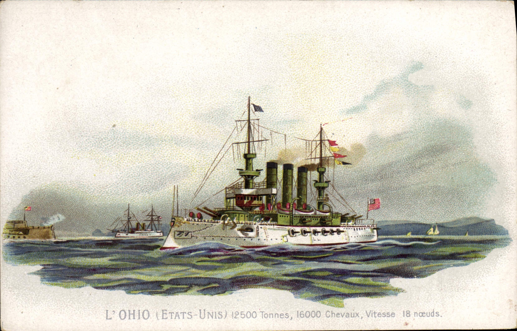 CPA Bateau L'Ohio Etats Unis Ohio Publicite Confiserie Patisserie J Chermet Rue de Rome Marseille 