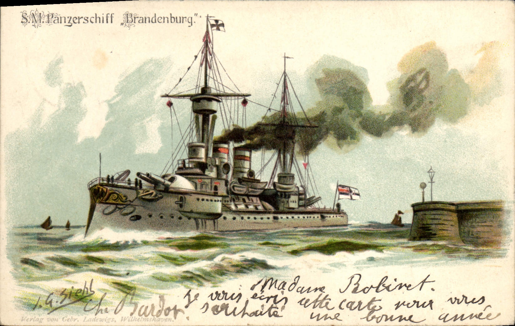 CPA Bateau SM Panzerschiff Brandenburg 