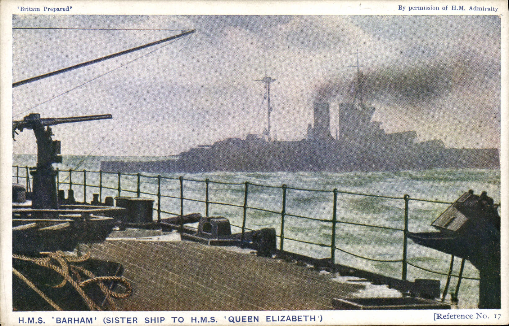 CPA Bateau Le Barham navire du meme type que le Queen Elizabeth 