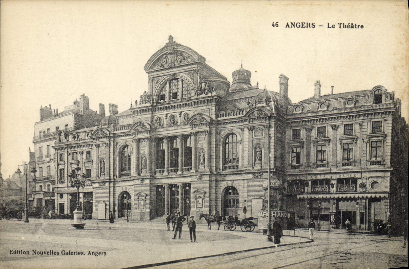 VINTAGE POSTCARD Angers Theater