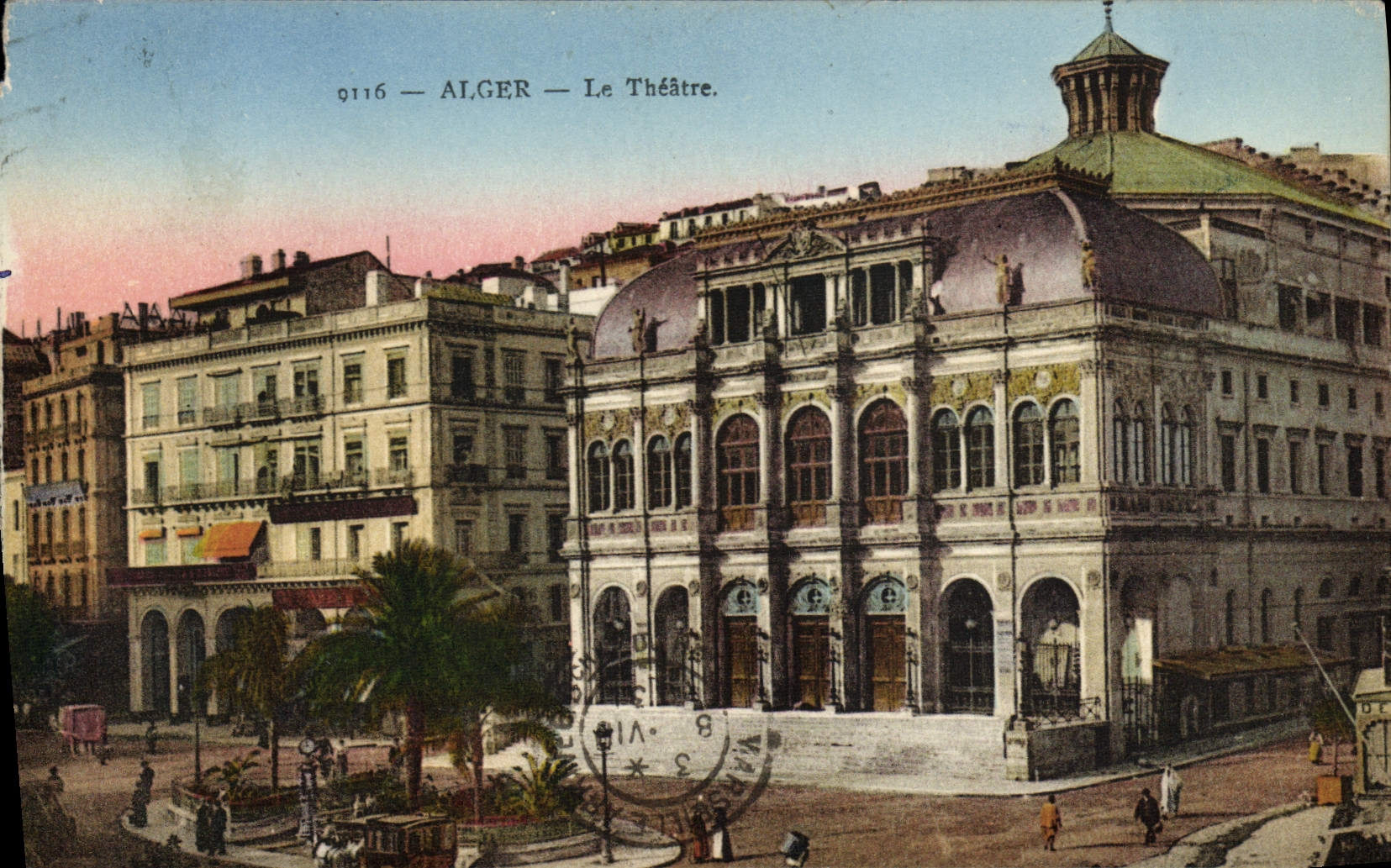VINTAGE POSTCARD Algiers Theater