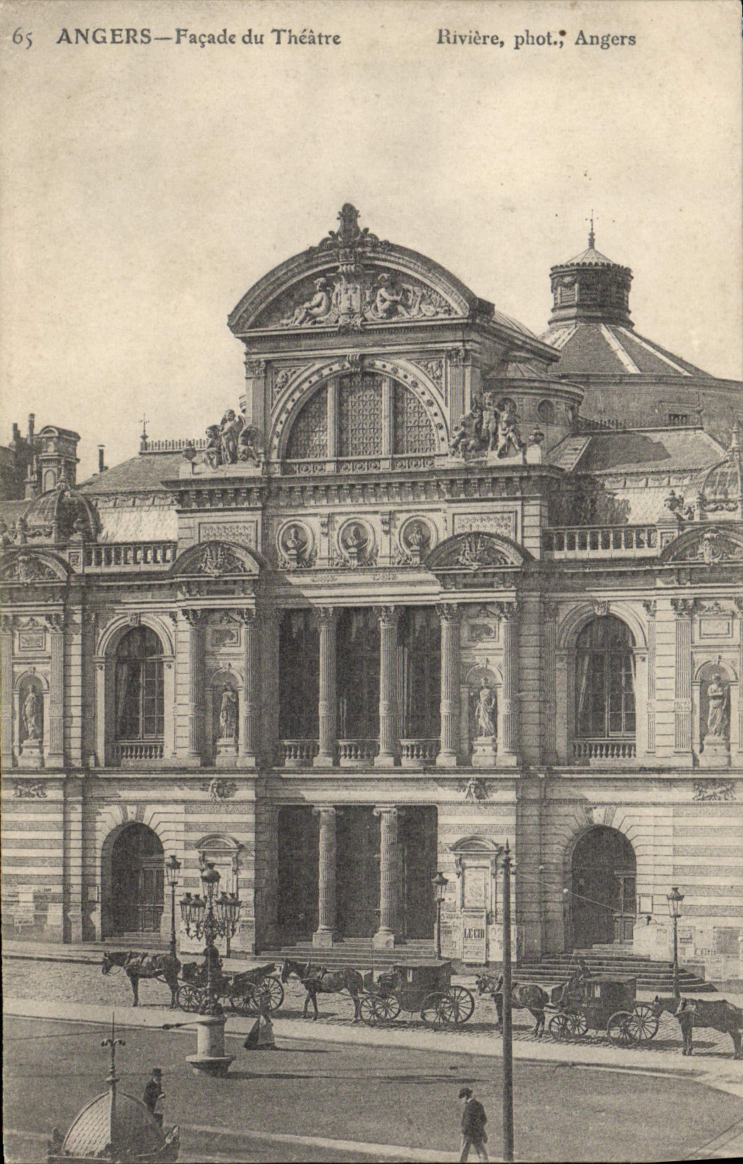 VINTAGE POSTCARD Angers Frontage of the Theater