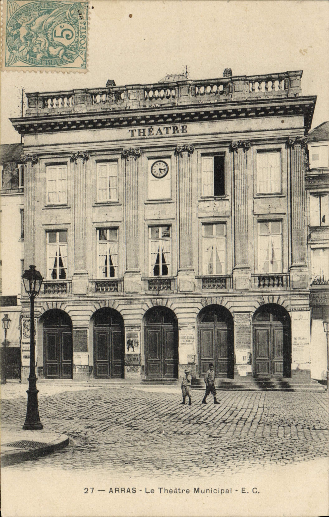 VINTAGE POSTCARD municipal Theater Arras