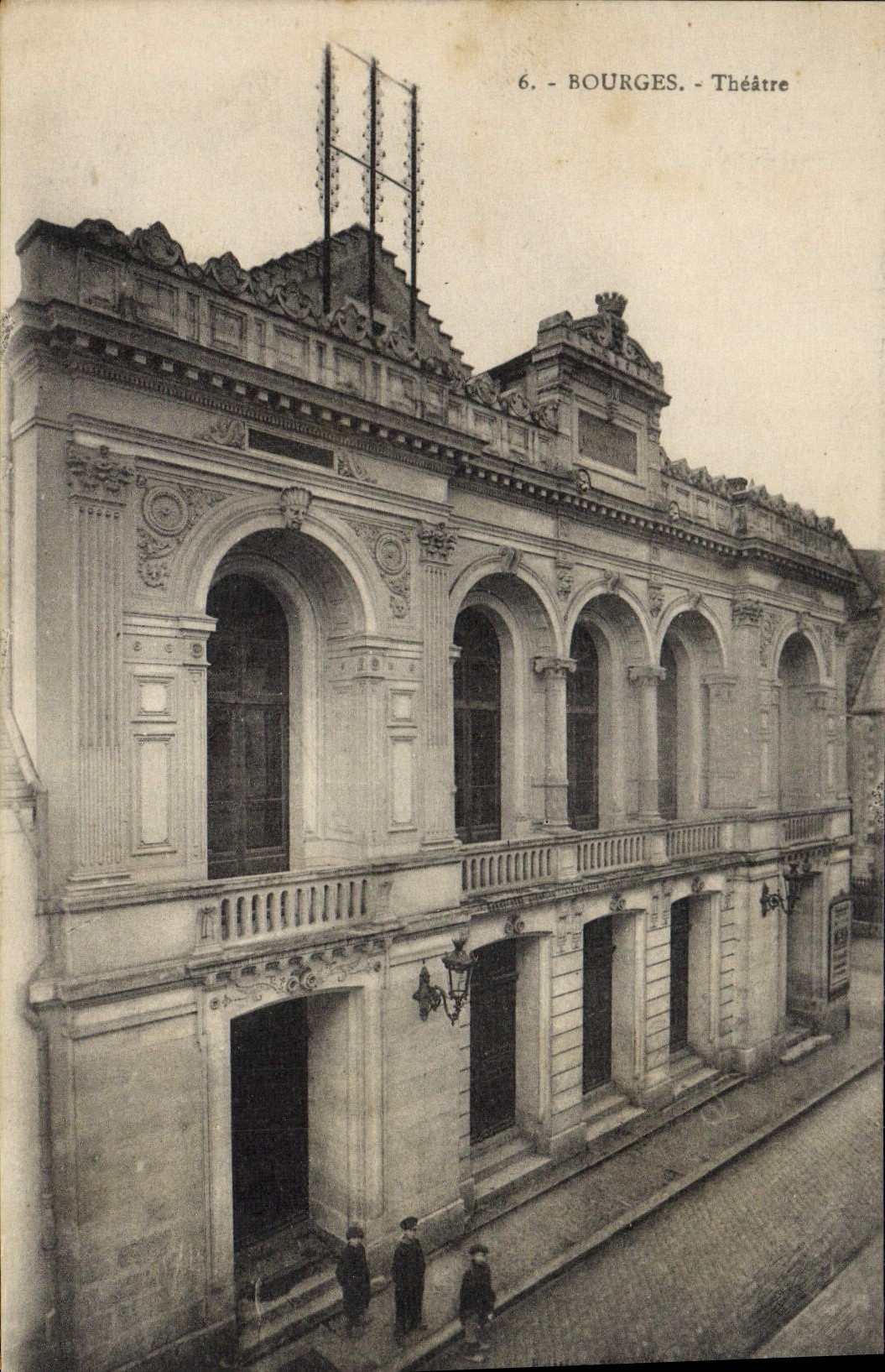 VINTAGE POSTCARD Bourges Theater