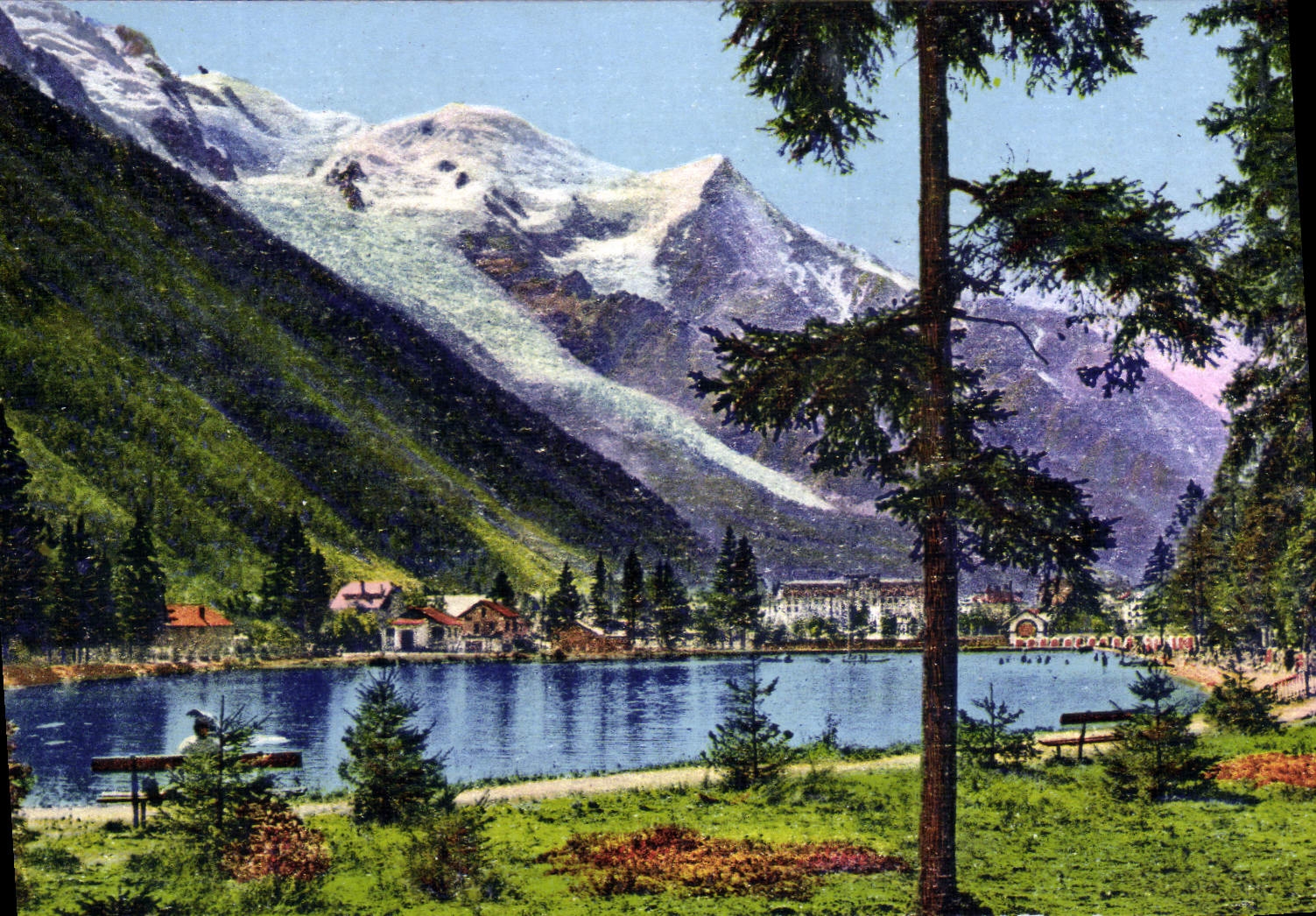 CPA Chamonix Mont Blanc Lac Du Bouchel et le Mont Blanc