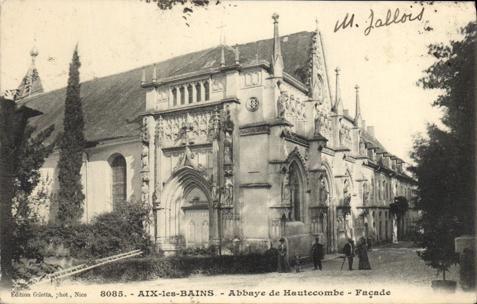 VINTAGE POSTCARD Aix les Bains Abbey of Hautecombe Frontage