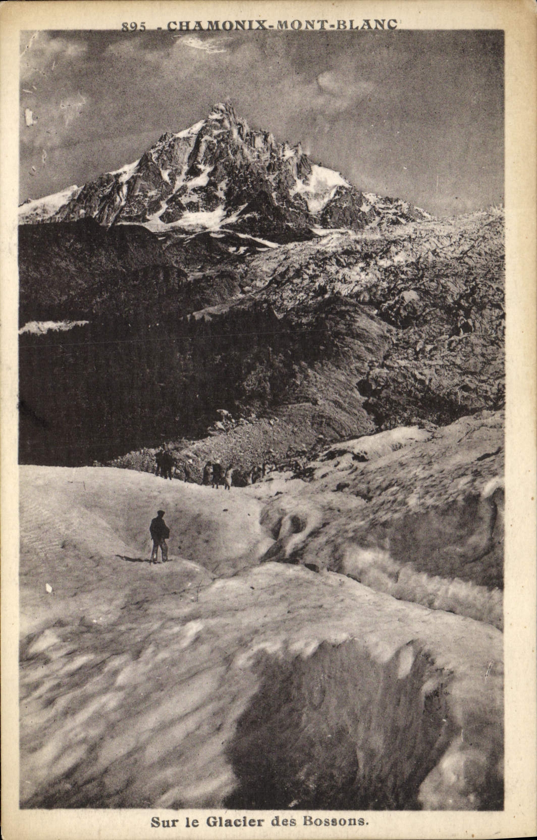 La POSTAL Chamonix Mont Blanc de la VENDIMIA en el glaciar del nos dejó trabajar