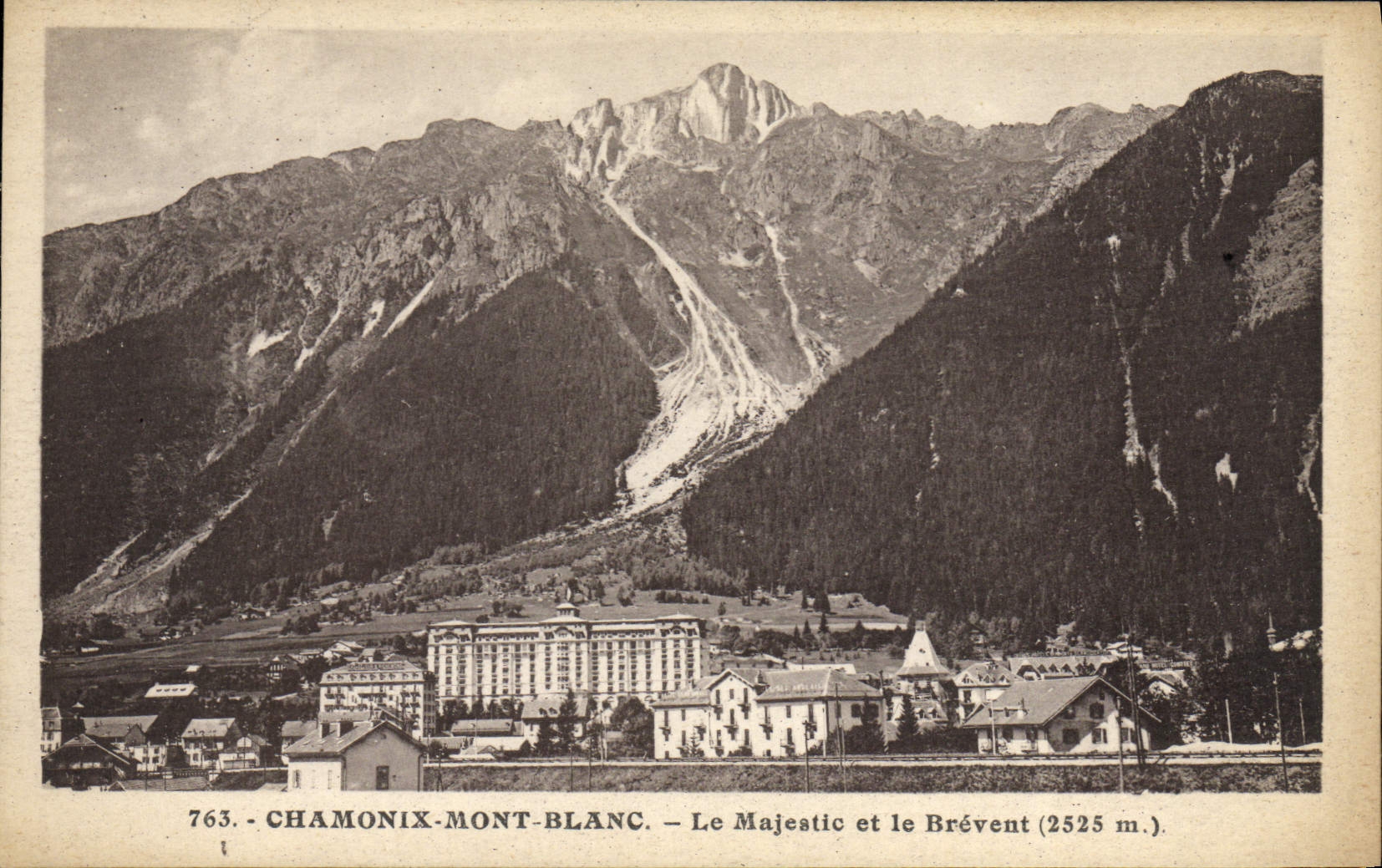 POSTAL Chamonix Mont Blanc majestuoso y Brevent de la VENDIMIA