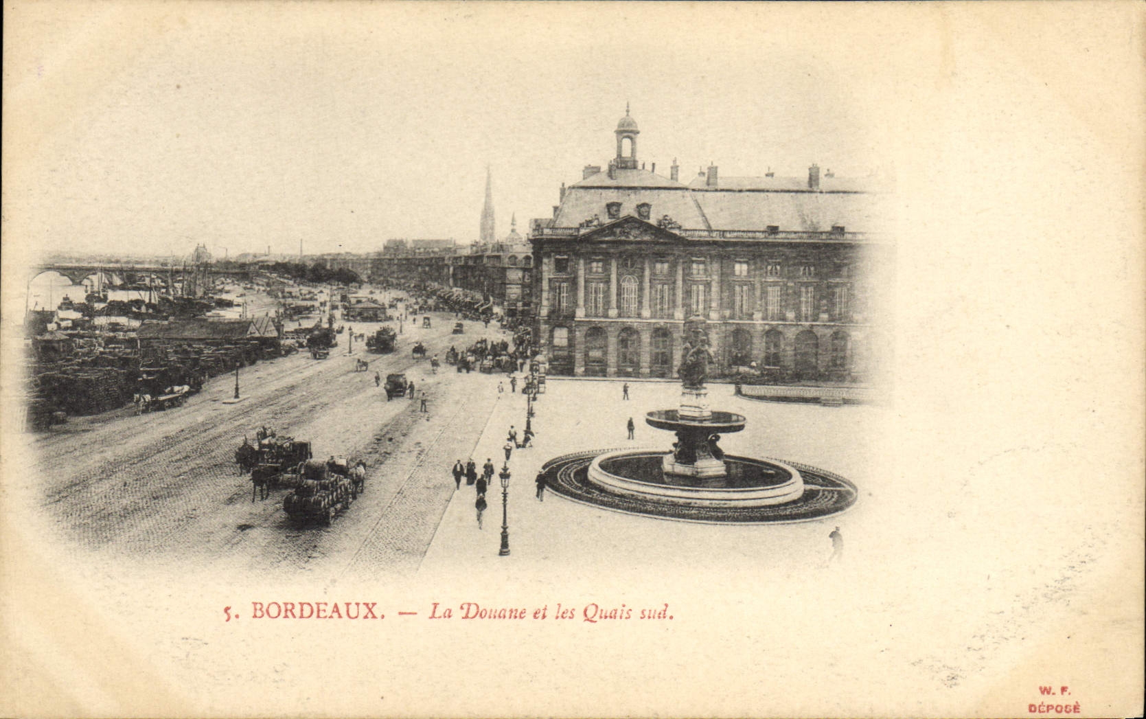 VINTAGE POSTCARD Customs Customs Bordeaux Customs officer Southern customs and quays