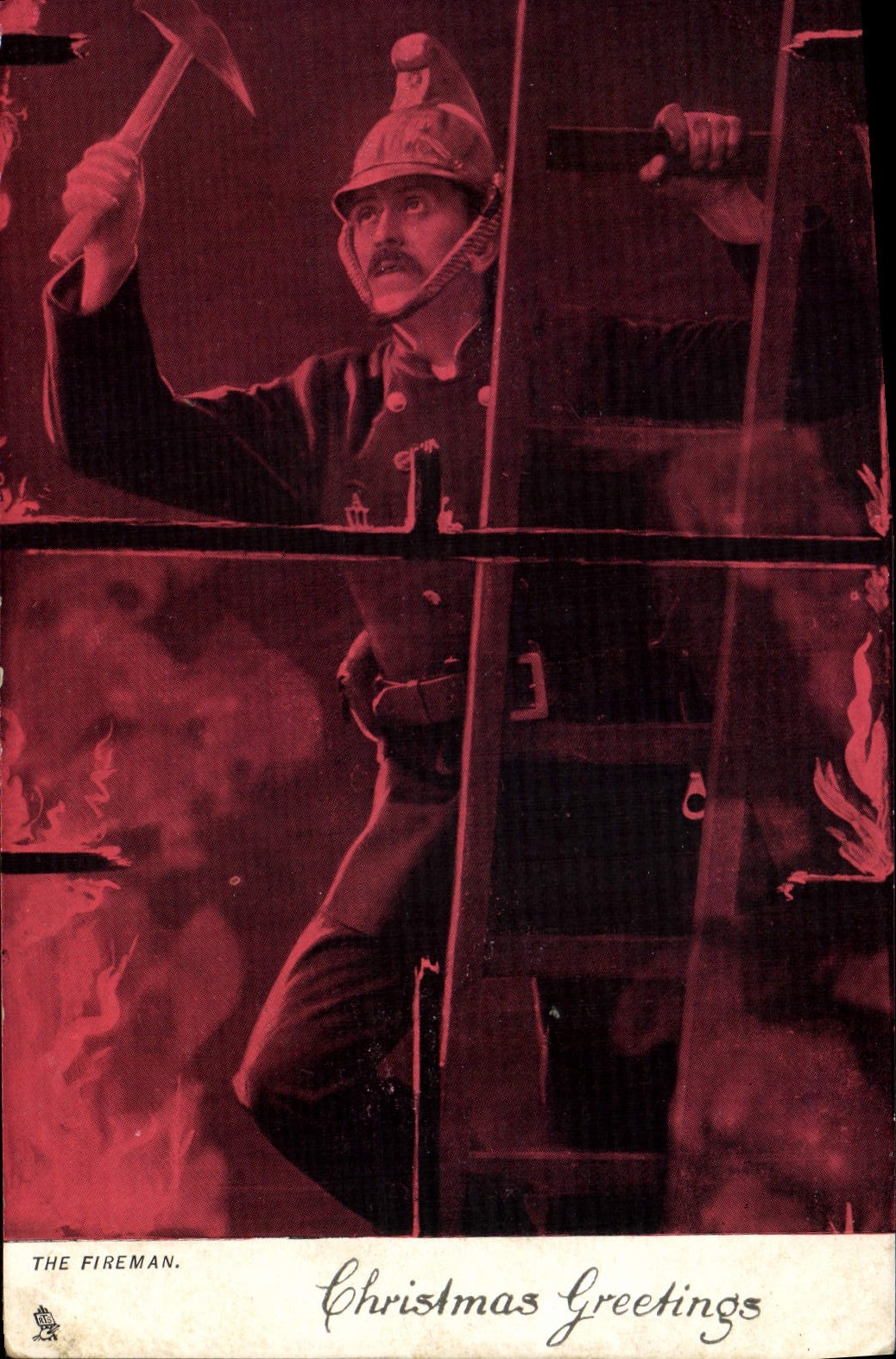 VINTAGE POSTCARD Sappers Firemen The fireman