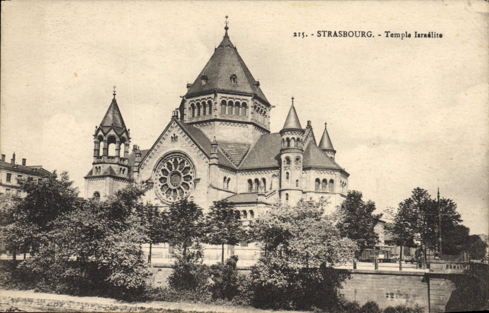 VINTAGE POSTCARD Judaica Strasbourg Jewish Temple Jew