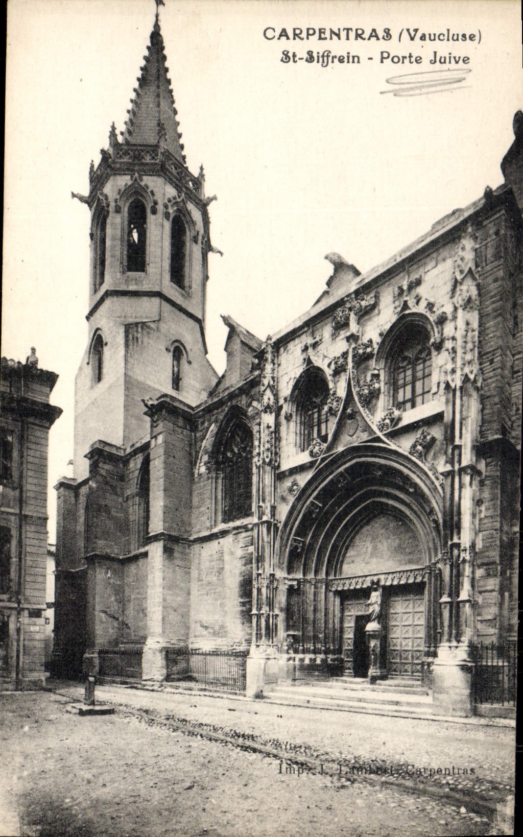 VINTAGE POSTCARD Judaica Carpentras St Siffrein Carries Jewish Jew