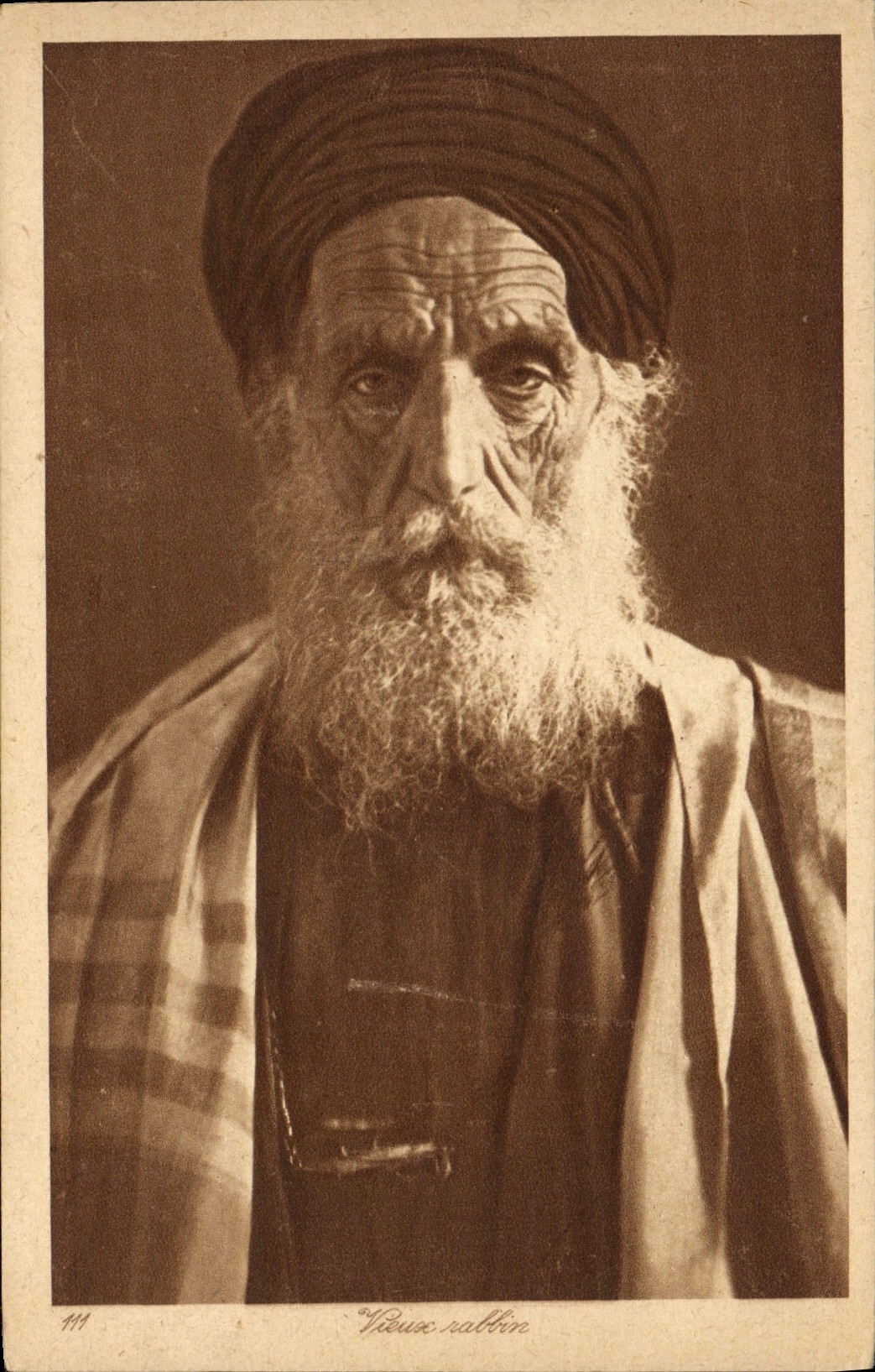 VINTAGE POSTCARD Judaica Morocco Old Jewish rabbi