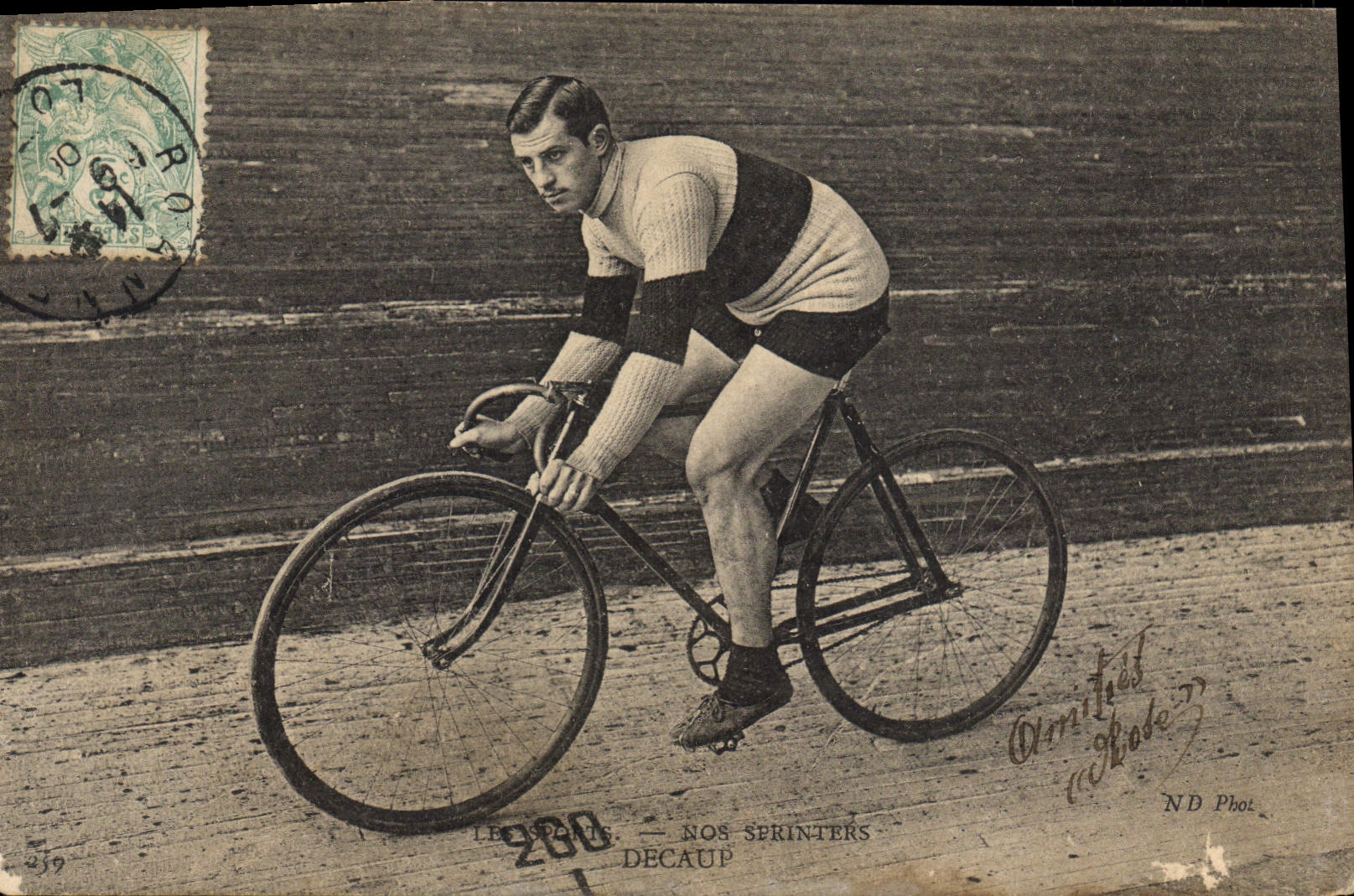 VINTAGE POSTCARD Velo Cycles Cycling Decamp Sprinters