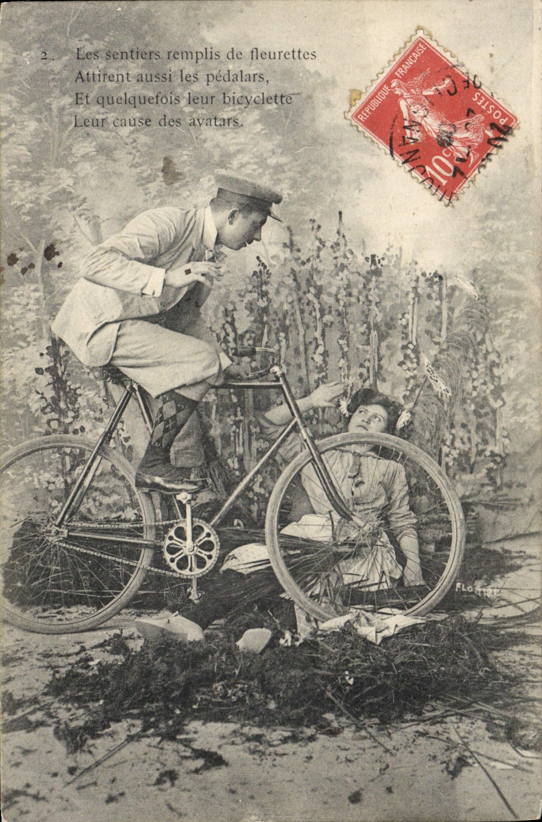 CPA Velo Cycle Cyclisme Femme Homme 