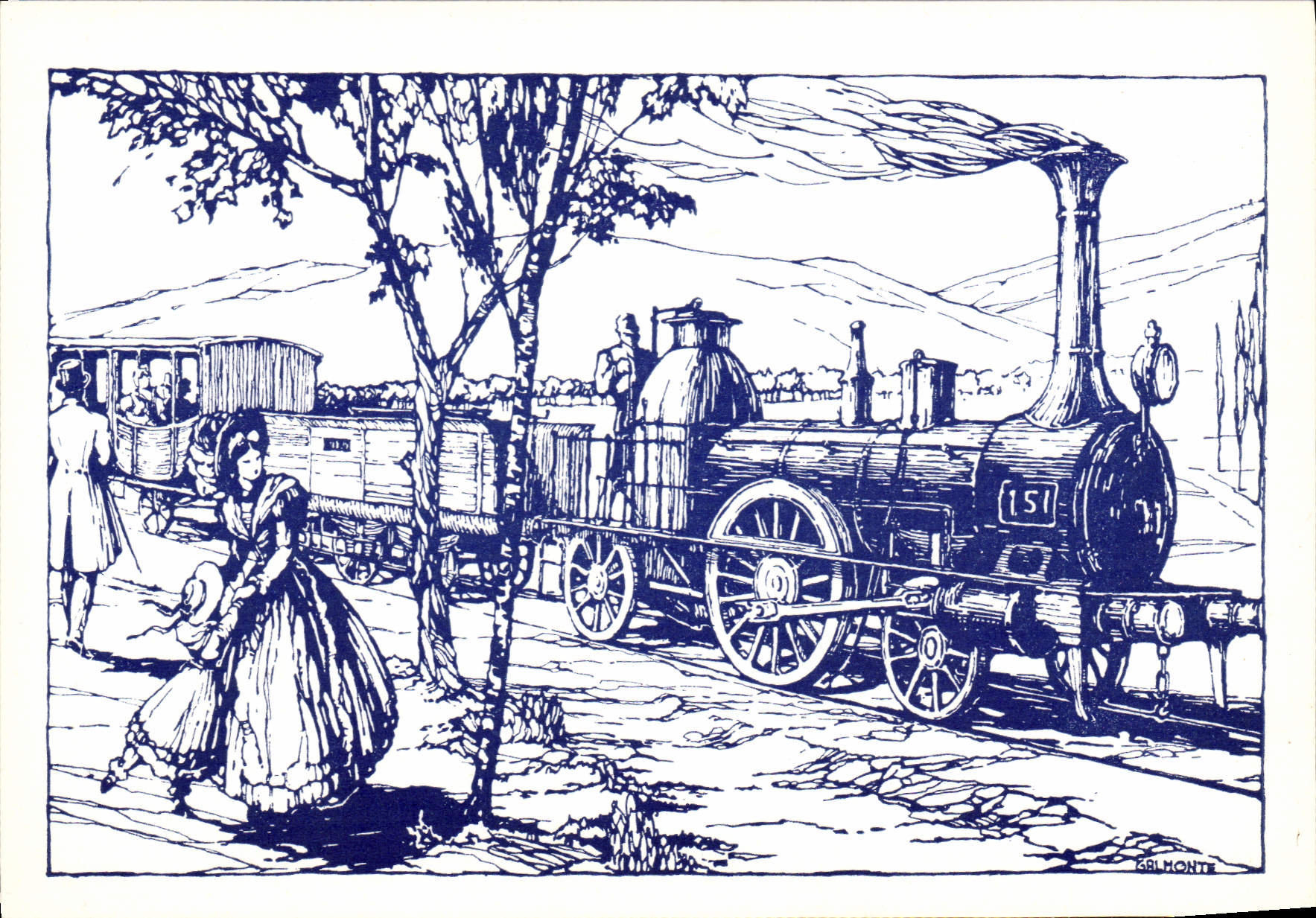 CPM Train Carlo Alberto Rodiggio I I I Potenza 200 CV Museo Ferroviario Roma Termini