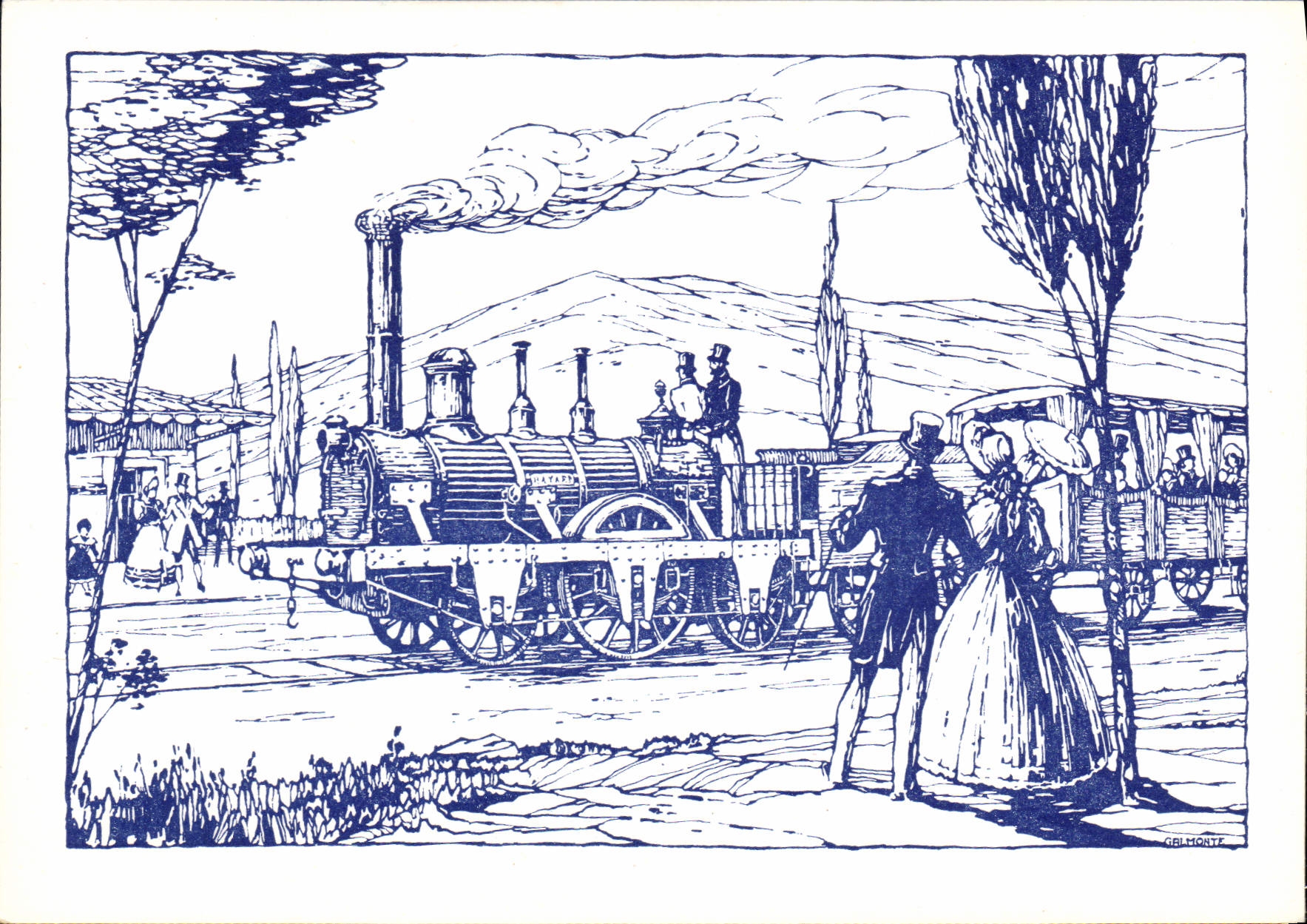 MODERN CARD Train Bayard Museo Ferroviario Roma Termini