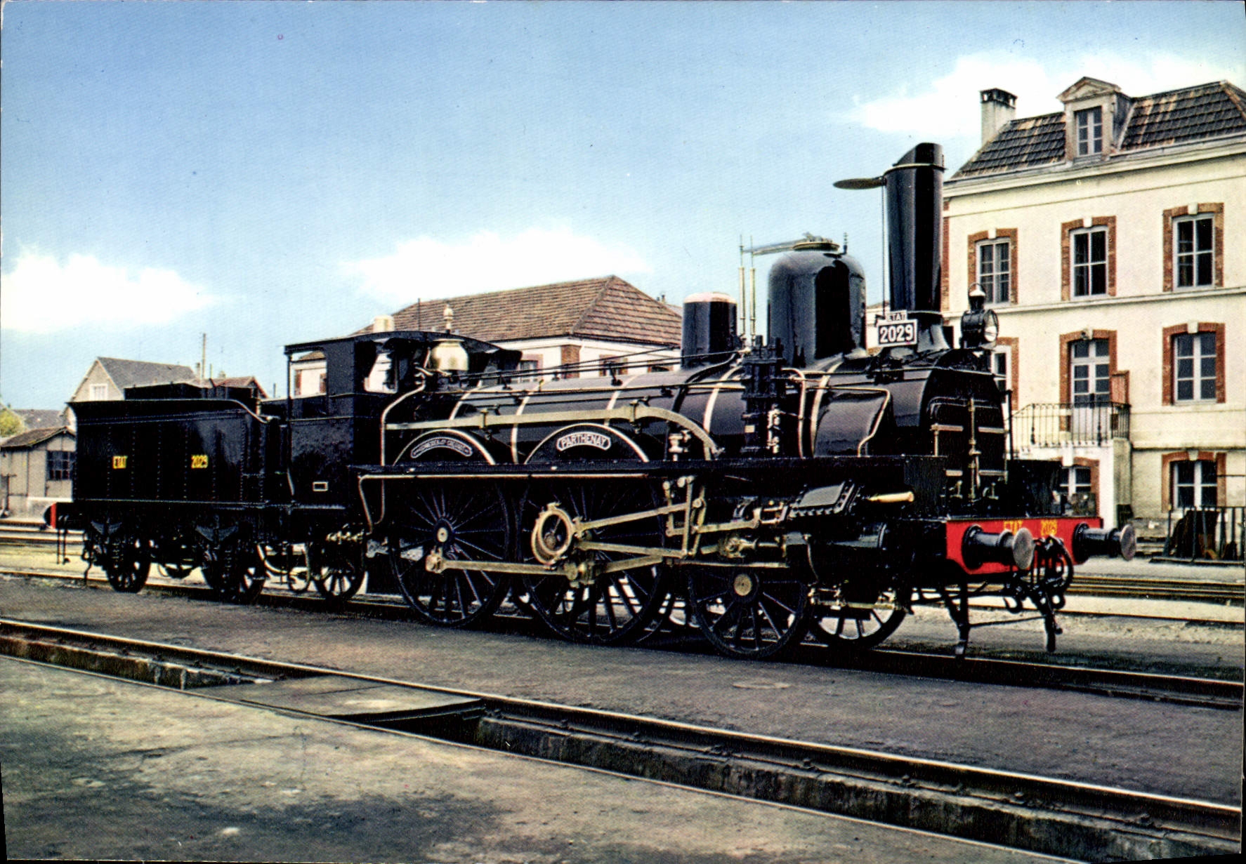 MODERN CARD Train French Museum of the railroad Mulhouse Engine 2029 State