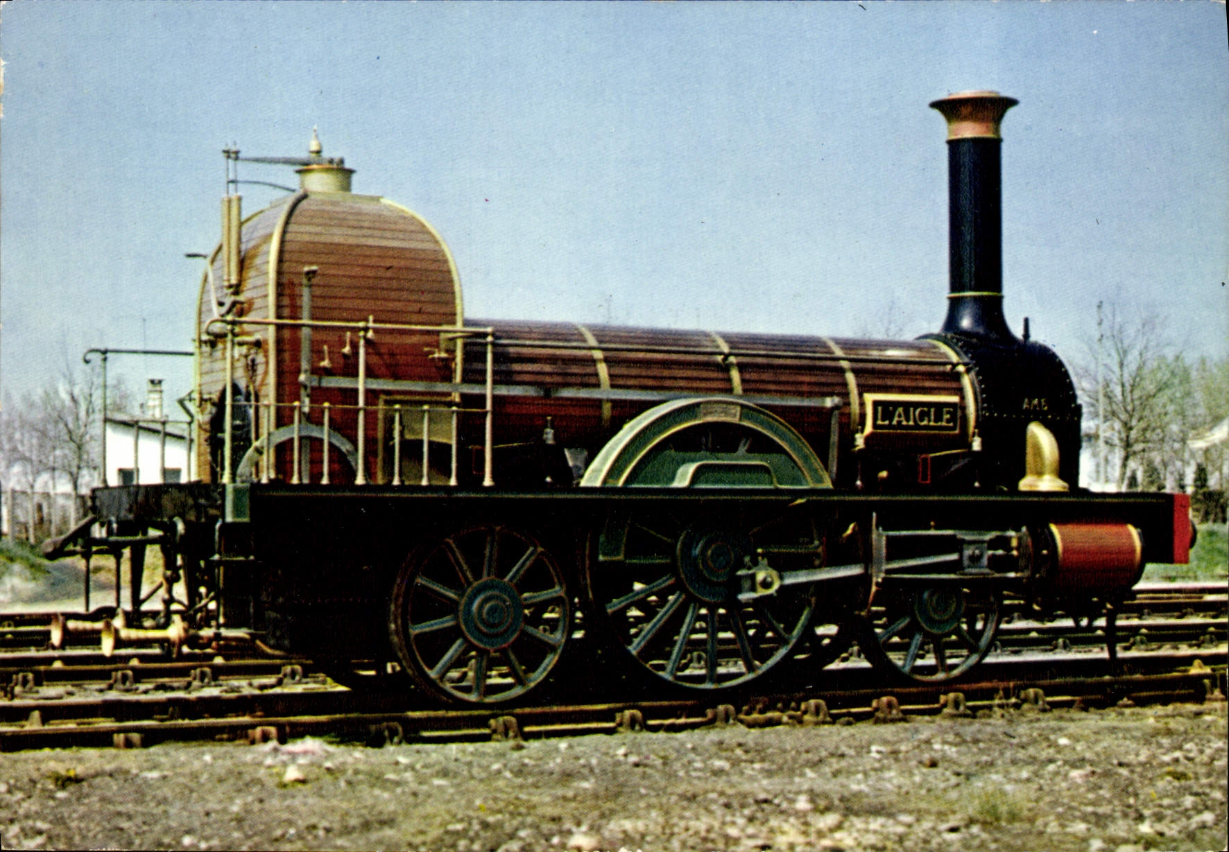 CPM Train Musee Francais du chemin de fer Mulhouse Locomotive Stephenson Avignon a Marseille 1846