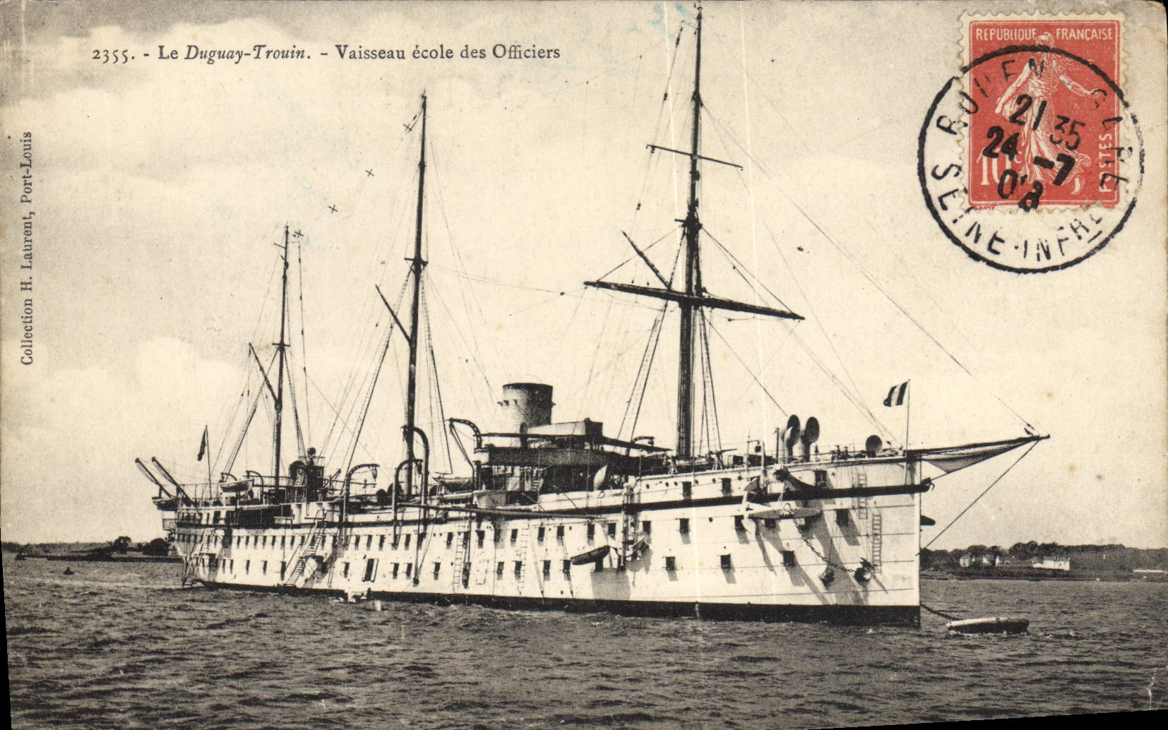 VINTAGE POSTCARD Boat Duguay Trouin Vessel School of the Officers
