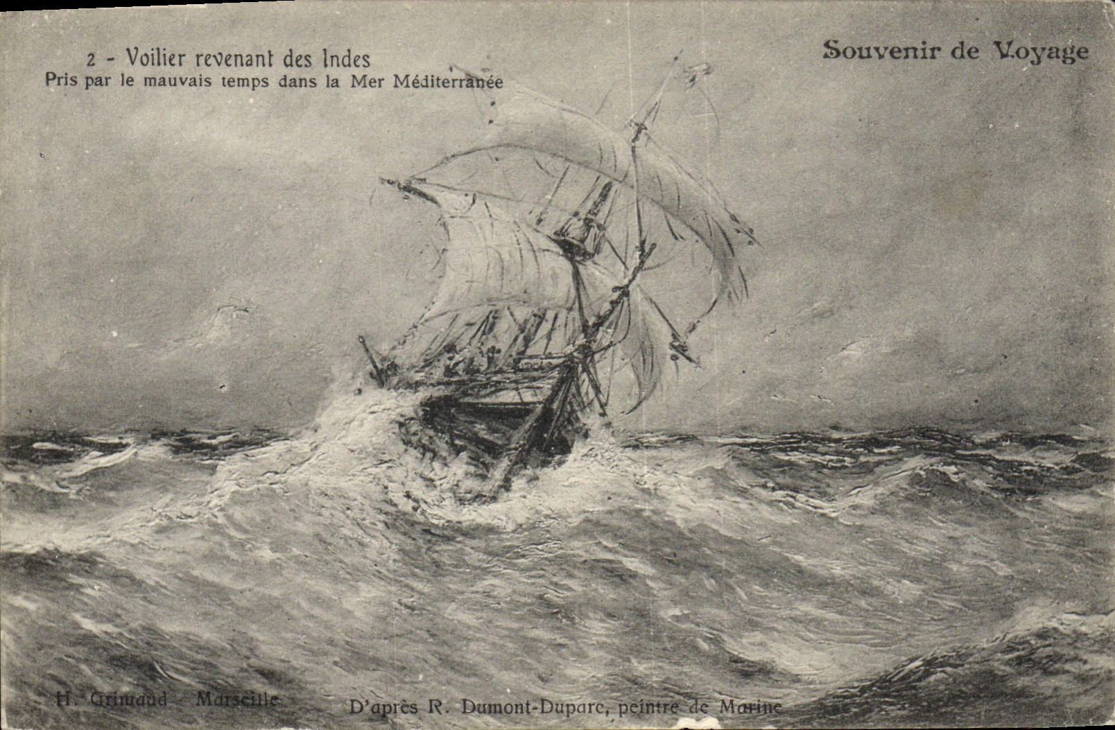 VINTAGE POSTCARD Sailing Boat ghost of the Indies