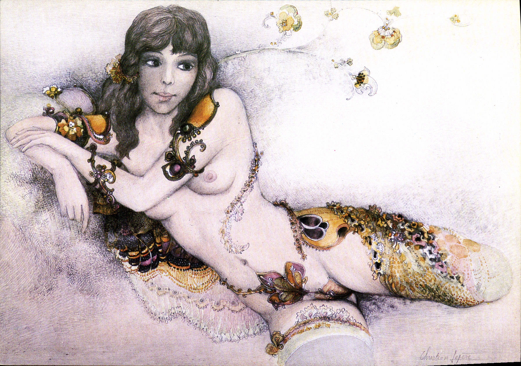 MODERN CARD Naked erotic Woman Illustrator selected Jewels Lepere