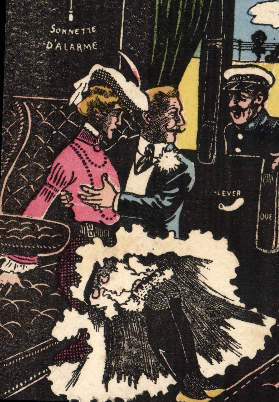 MODERN CARD Naked erotic Woman Mezidon Train