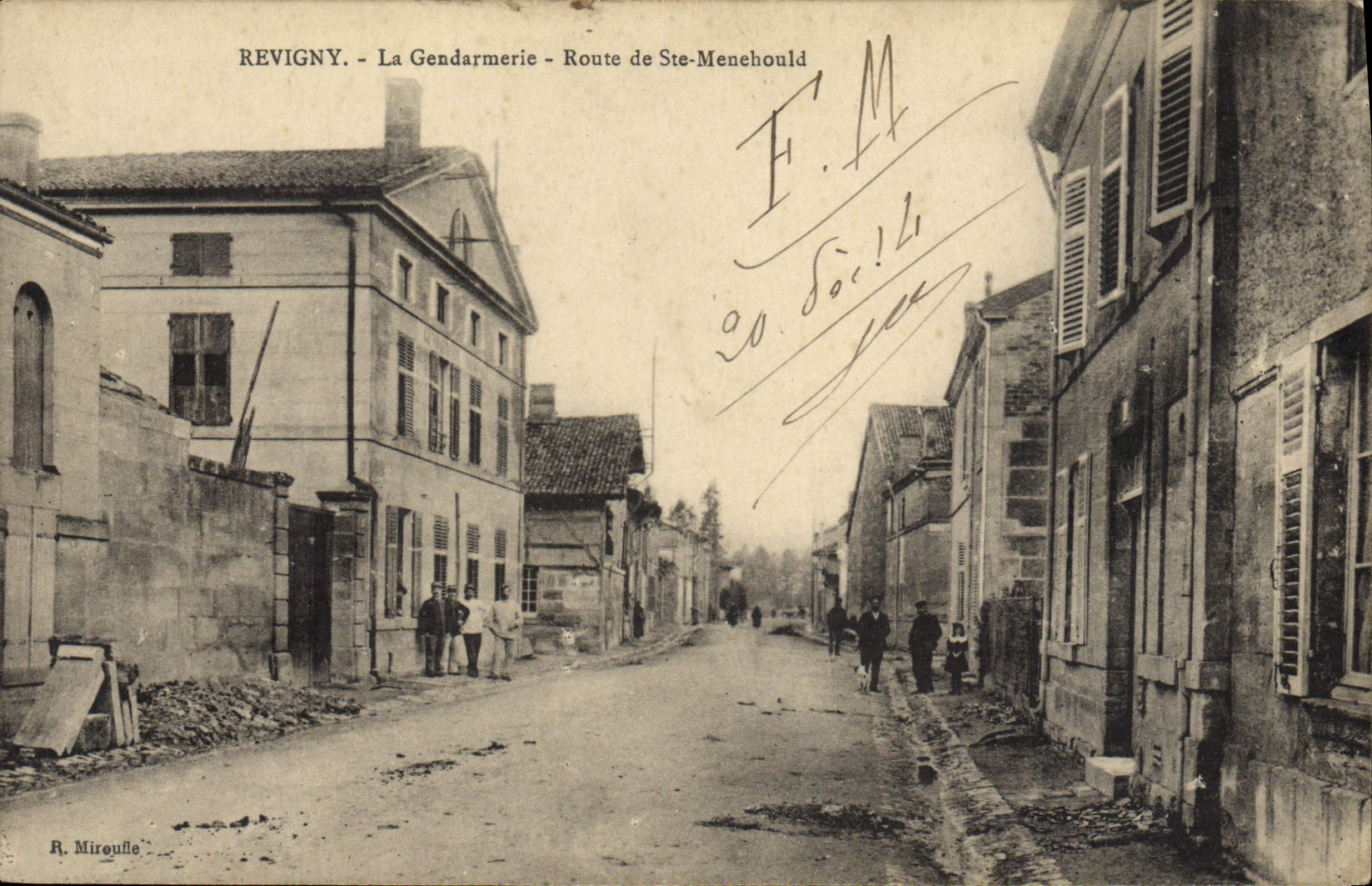 VINTAGE POSTCARD Revigny the Gendarmerie Road of co. Menhould
