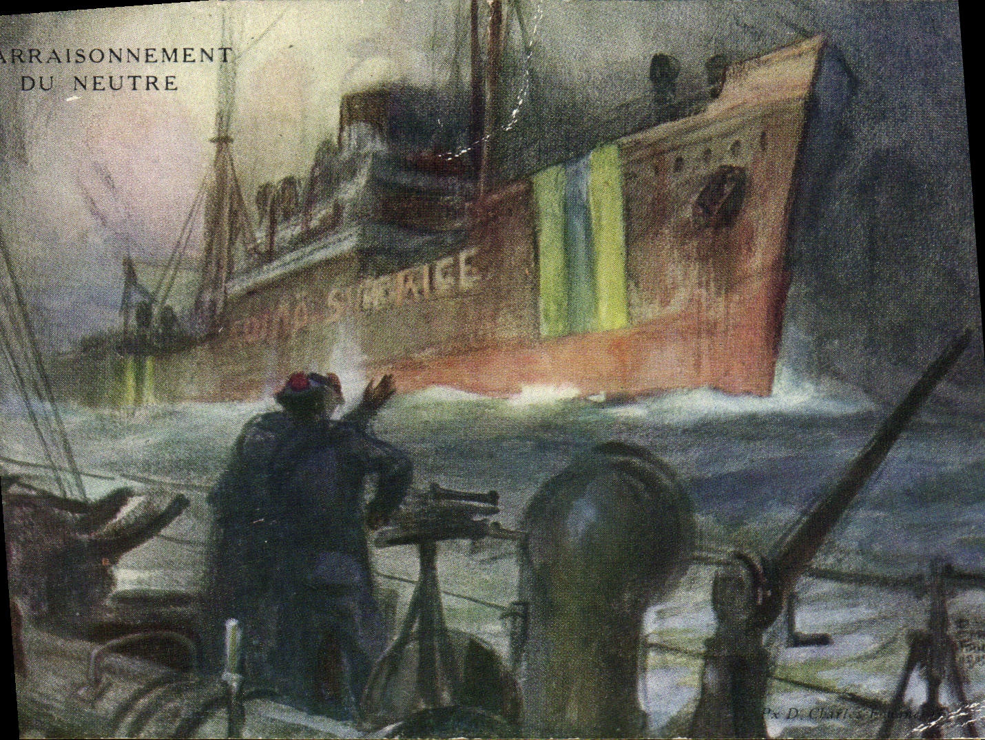 CPA Bateau L'arraisonnement du Neutre 