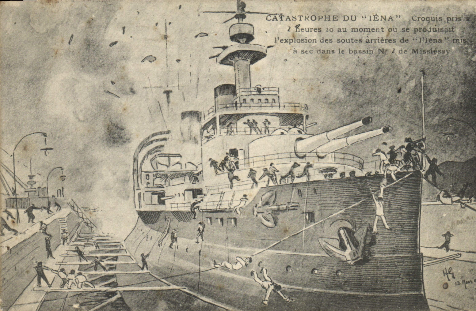 CPA Bateau Catastrophe du Iena 