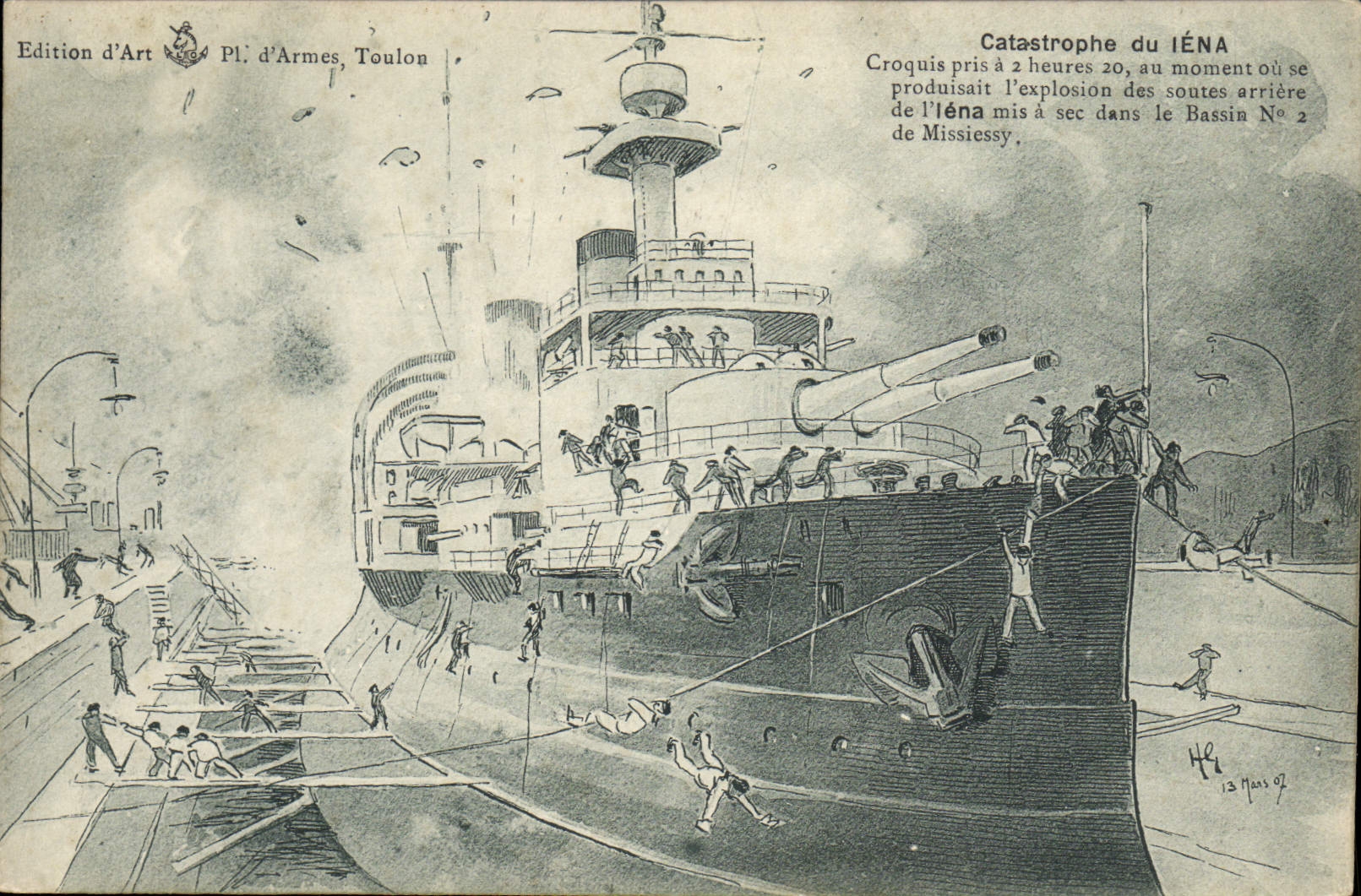 CPA Bateau Catastrophe du Iena 