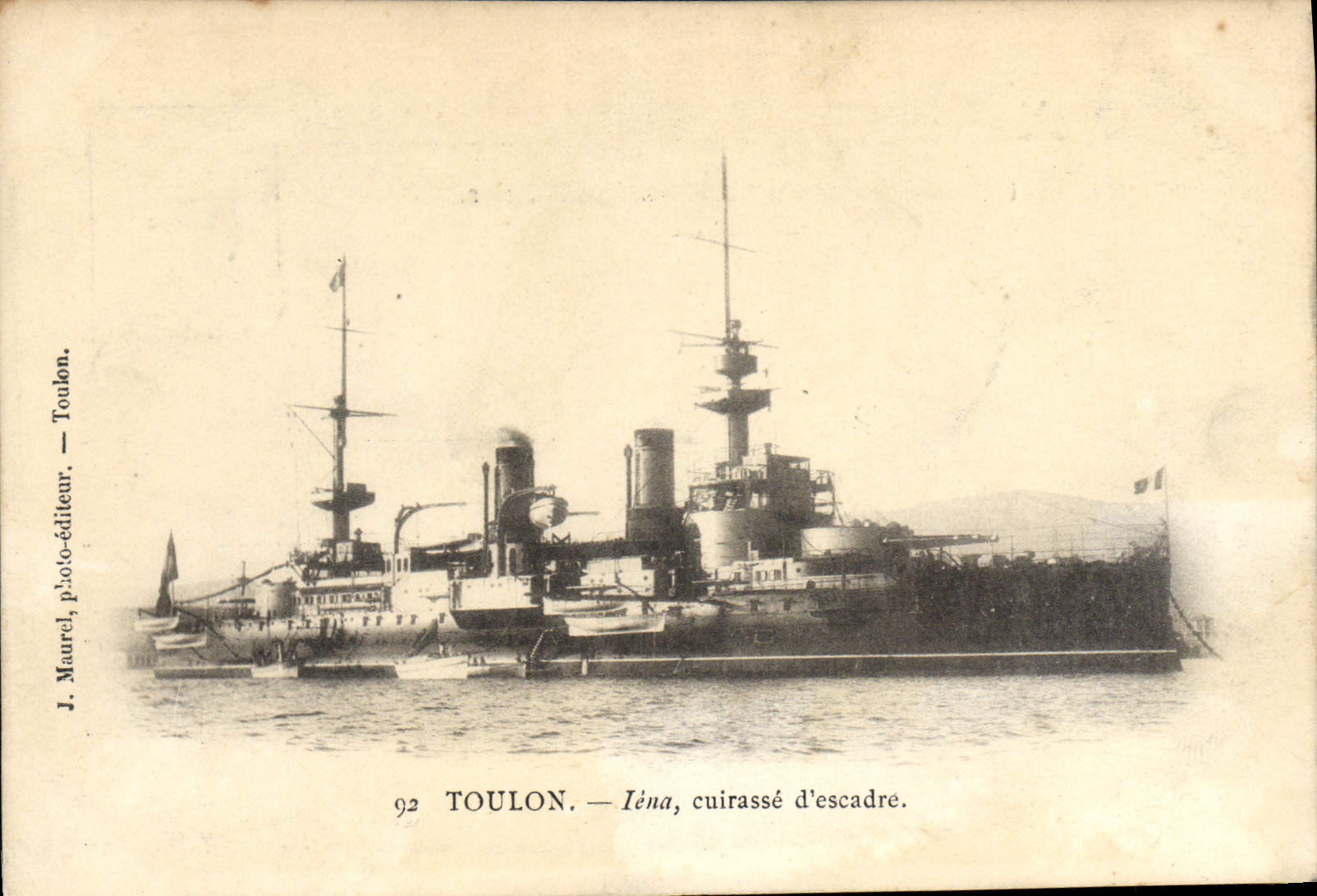 VINTAGE POSTCARD Bateau Toulon Iena Armours squadron