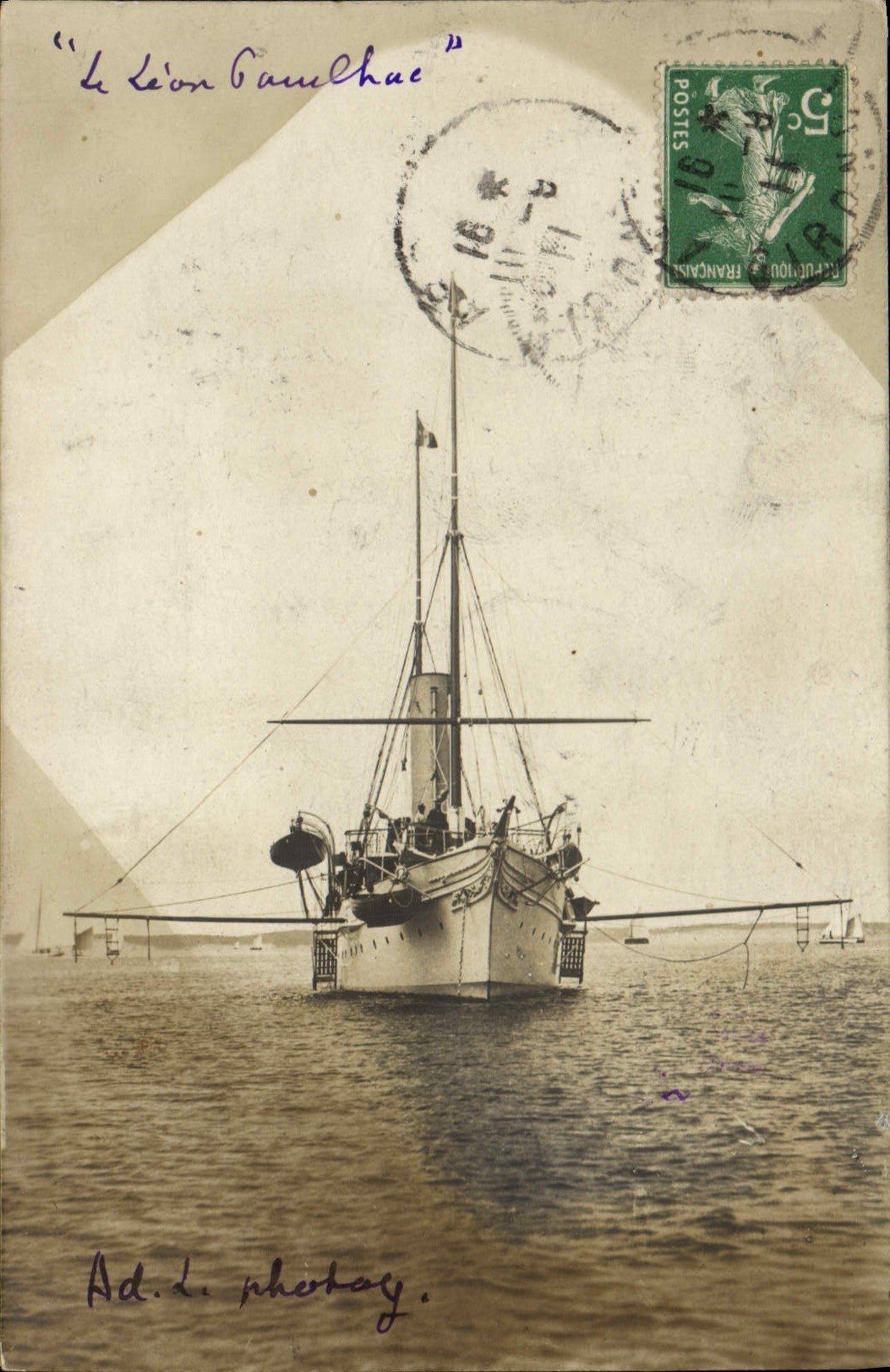 CARTE PHOTO Bateau Le Leon Gaulhac