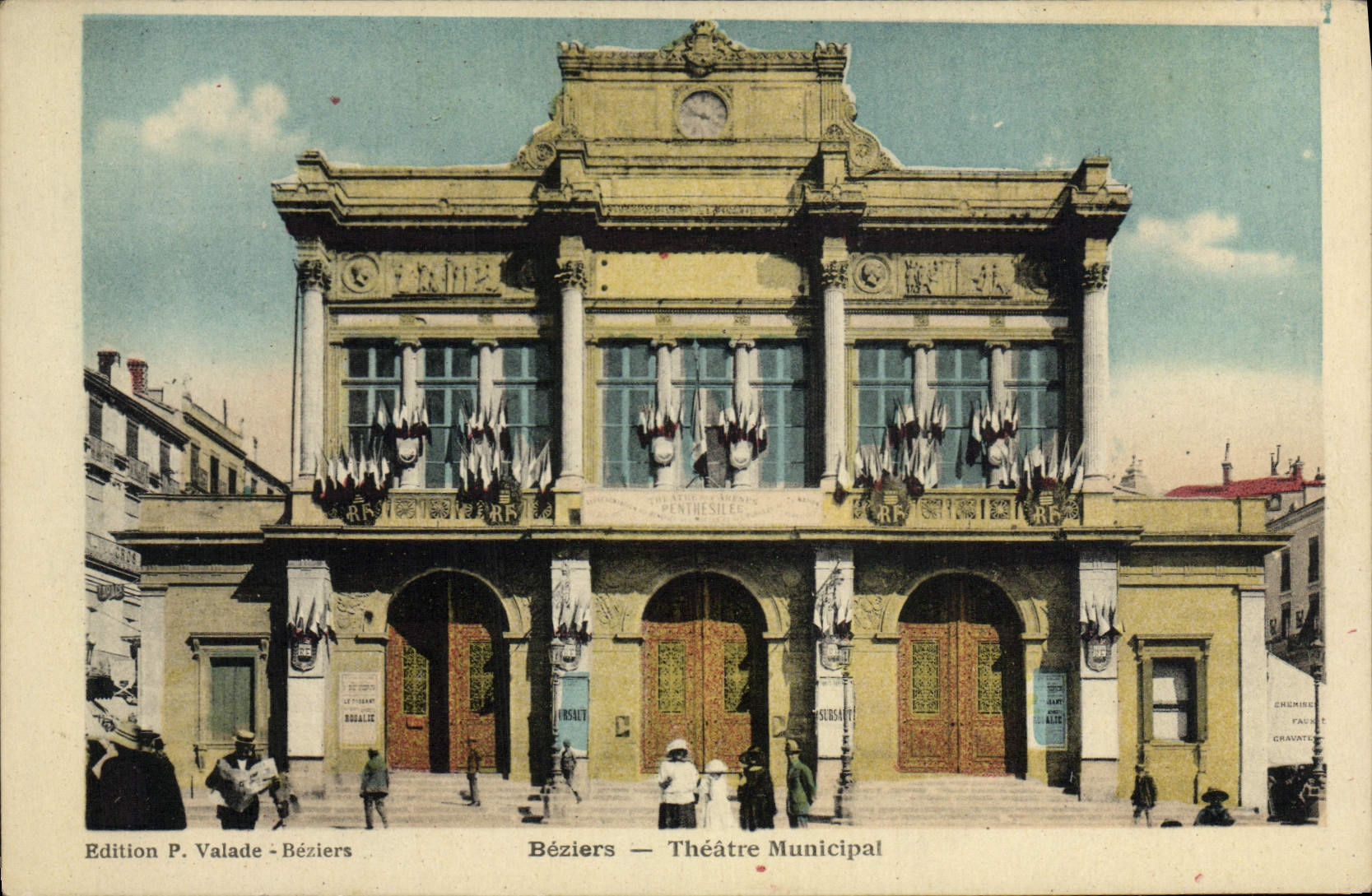 VINTAGE POSTCARD the municipal Theater Beziers