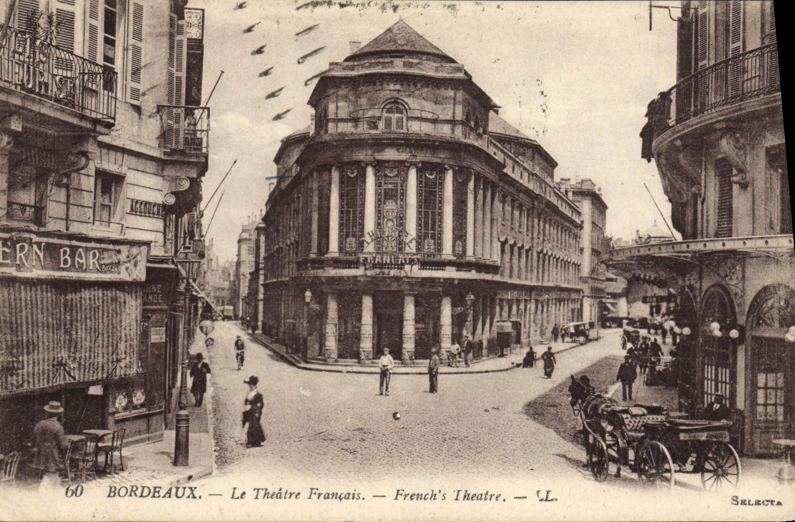 VINTAGE POSTCARD Bordeaux the French Theater