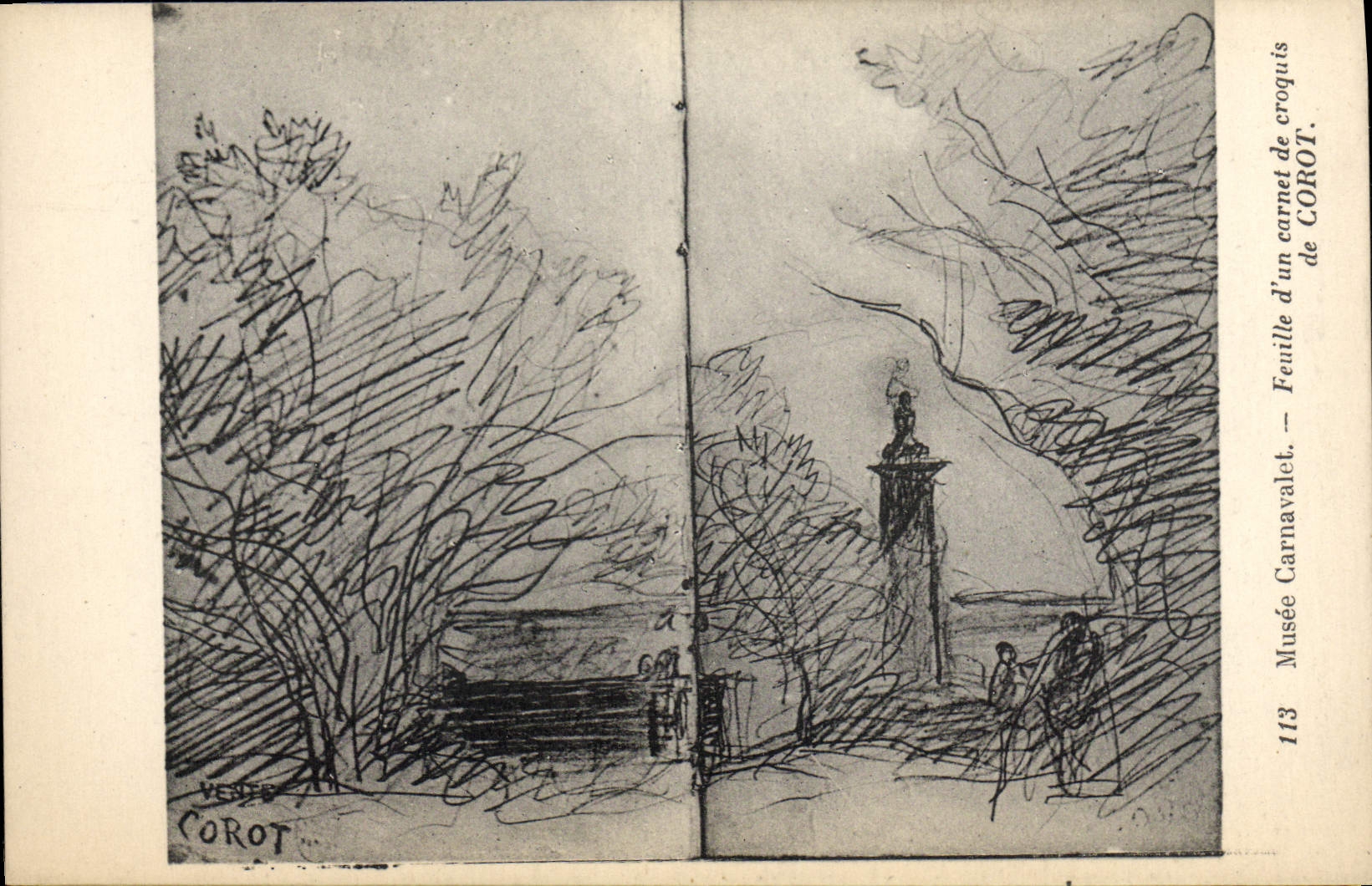 CPA Musee Carnavalet Feuille D'Un Carnet de croquis de Corot