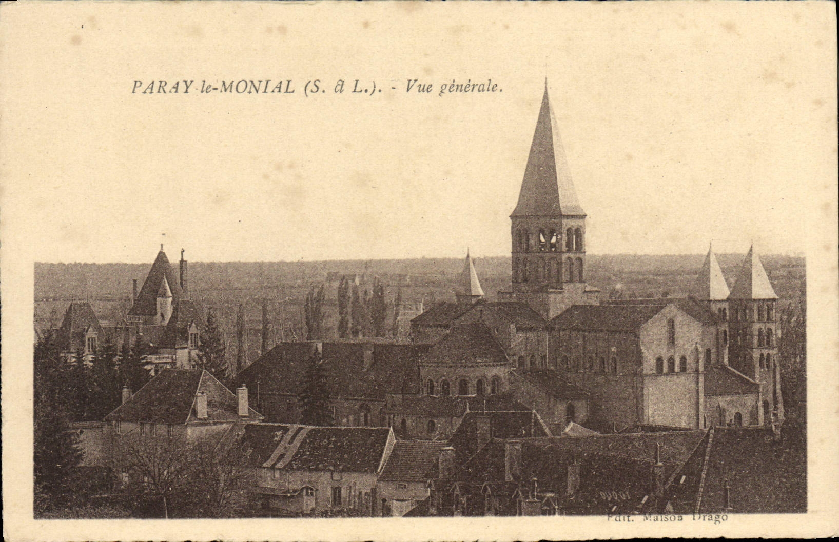 Opinión de Paray Monial de la POSTAL de la VENDIMIA