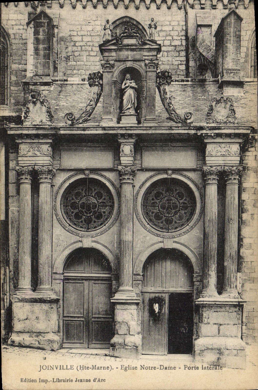 VINTAGE POSTCARD Joinville Eglise Notre Dame Carries Side