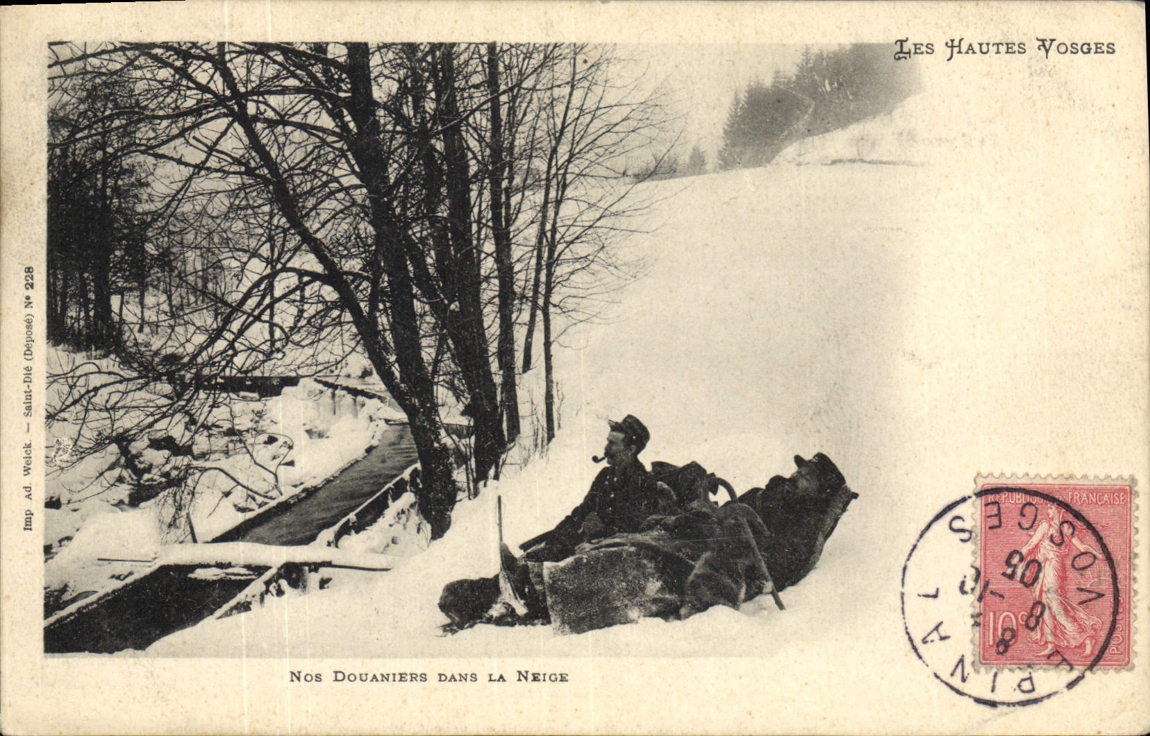 CPA Douanes Hautes Vosges Nos douaniers dans la neige