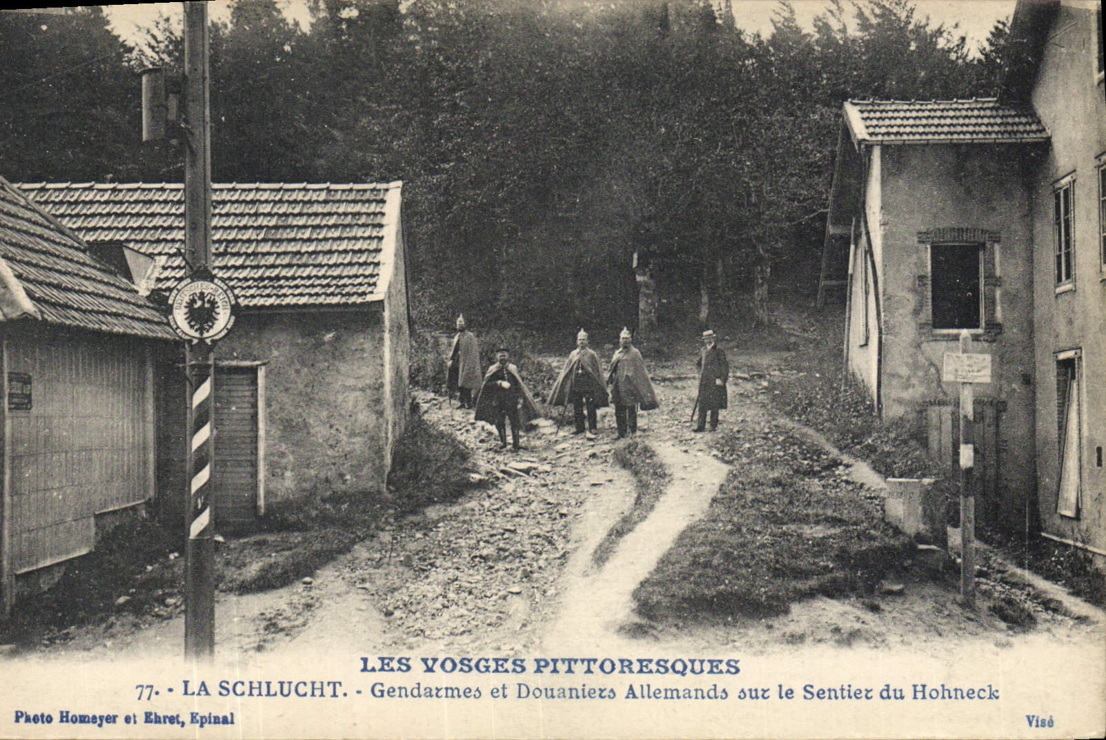 VINTAGE POSTCARD Customs German Schlucht Gendarmes and customs officers on the path of Hohneck