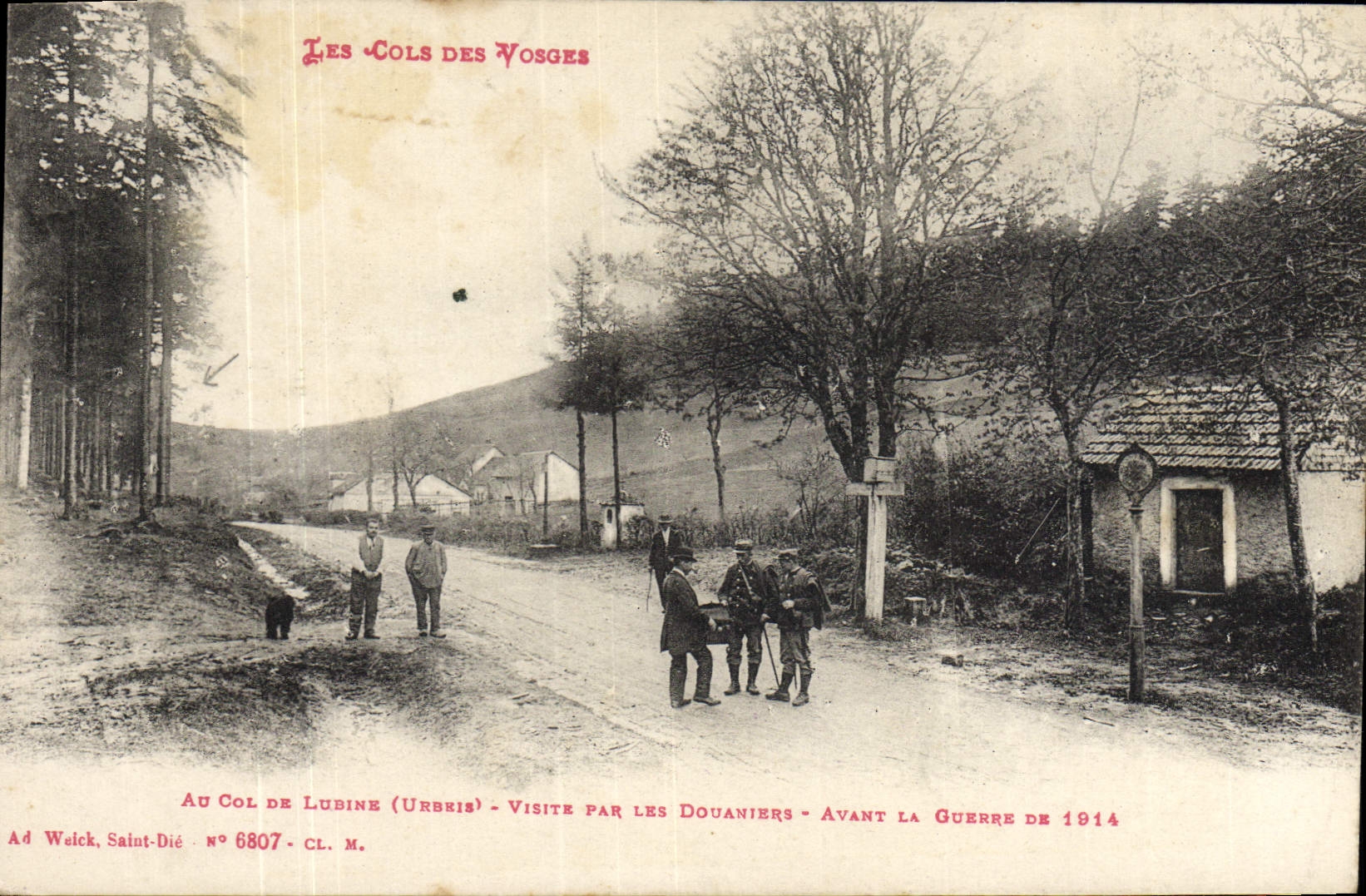 VINTAGE POSTCARD Douanes Collars of the Vosges To the collar of Lubine Visits by the customs officers Before the war of 1914