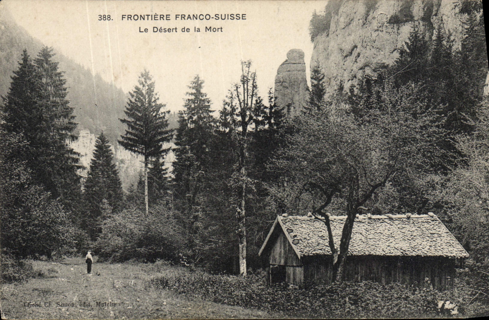 CPA Douanes Frontiere franco suisse Le desert de la mort