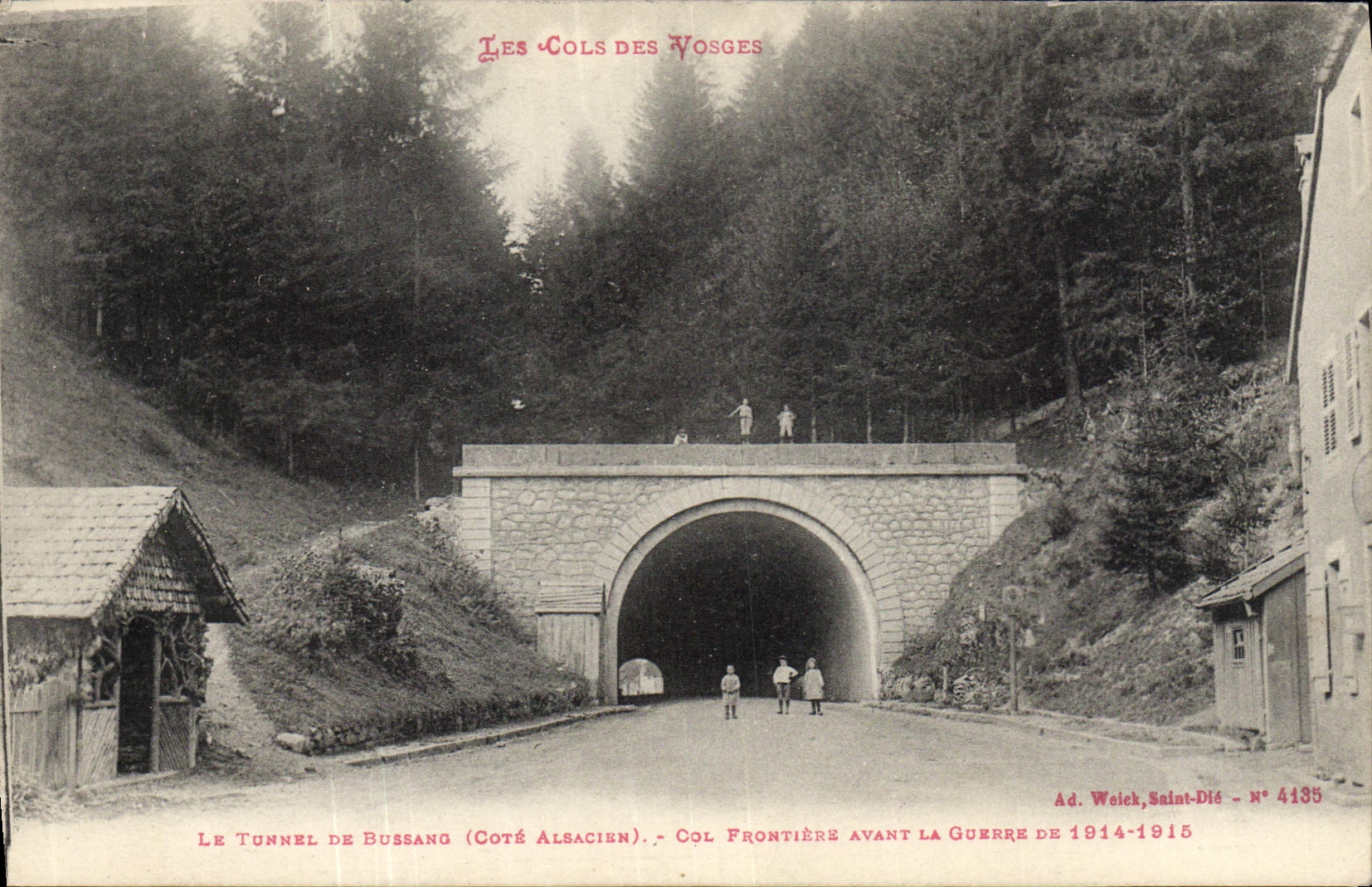 Collares de las aduanas de la POSTAL de la VENDIMIA de los Vosges que el túnel del collar de Bussang confina antes de la vieja guerra 1914 1915