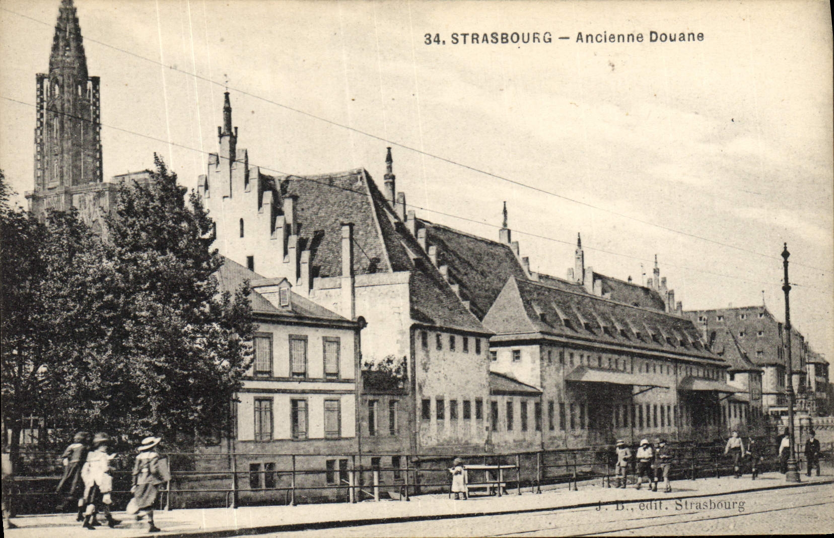 VINTAGE POSTCARD Strasbourg Customs Old customs