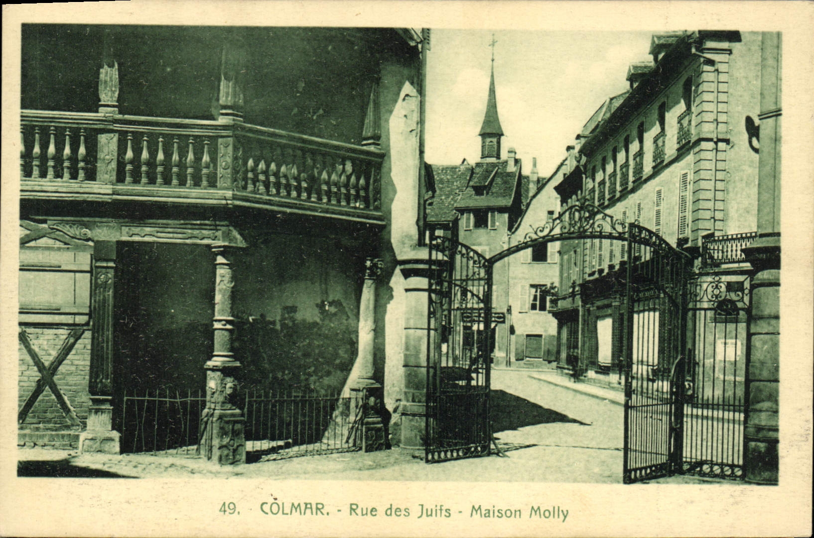 CPA Judaica Juif Colmar Rue des Juifs Maison Molly