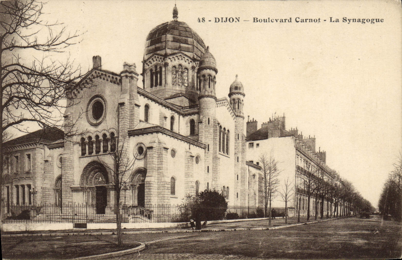 CPA Judaica Juif Dijon Boulevard Carnot La synagogue