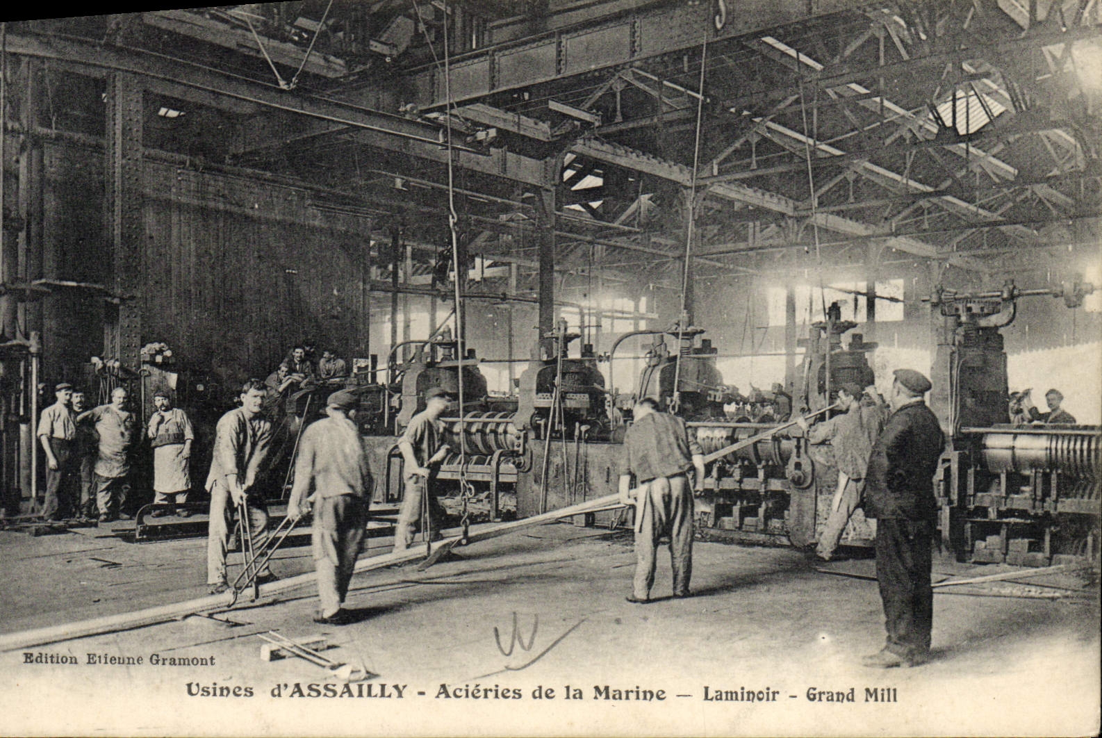 Fábricas de la POSTAL de la VENDIMIA de acerías de Assailly del laminador de la marina