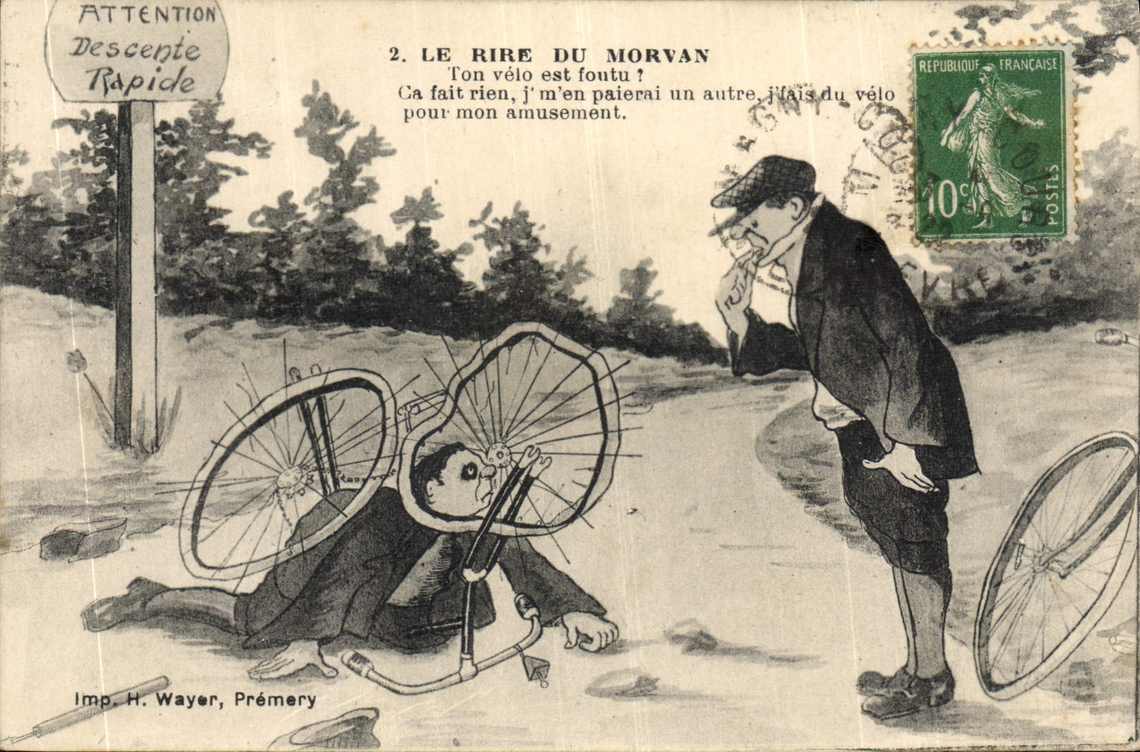 CPA Velo Cycle Cyclisme Le rire du Morvan