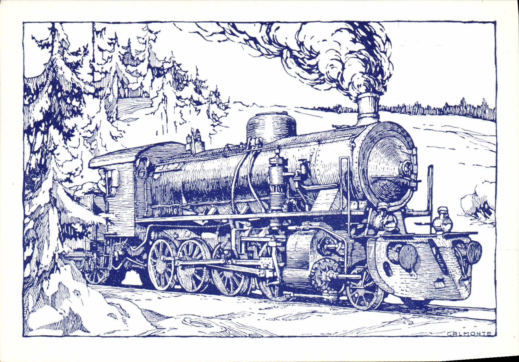 CPM Chemins de Fer Train Locomotive Gr 740 FS