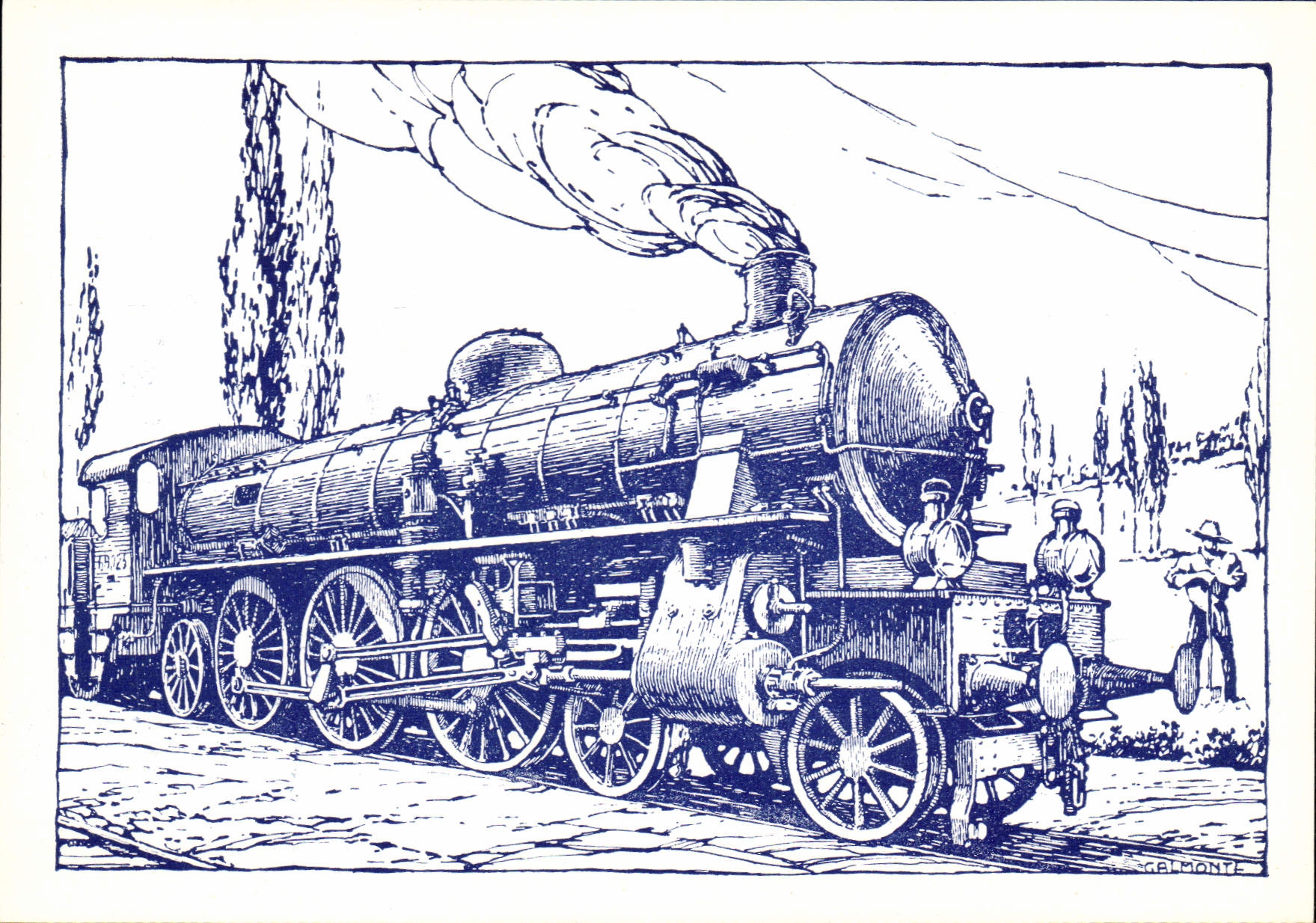 MODERN CARD Railroads Train Engine gr. 690 FS